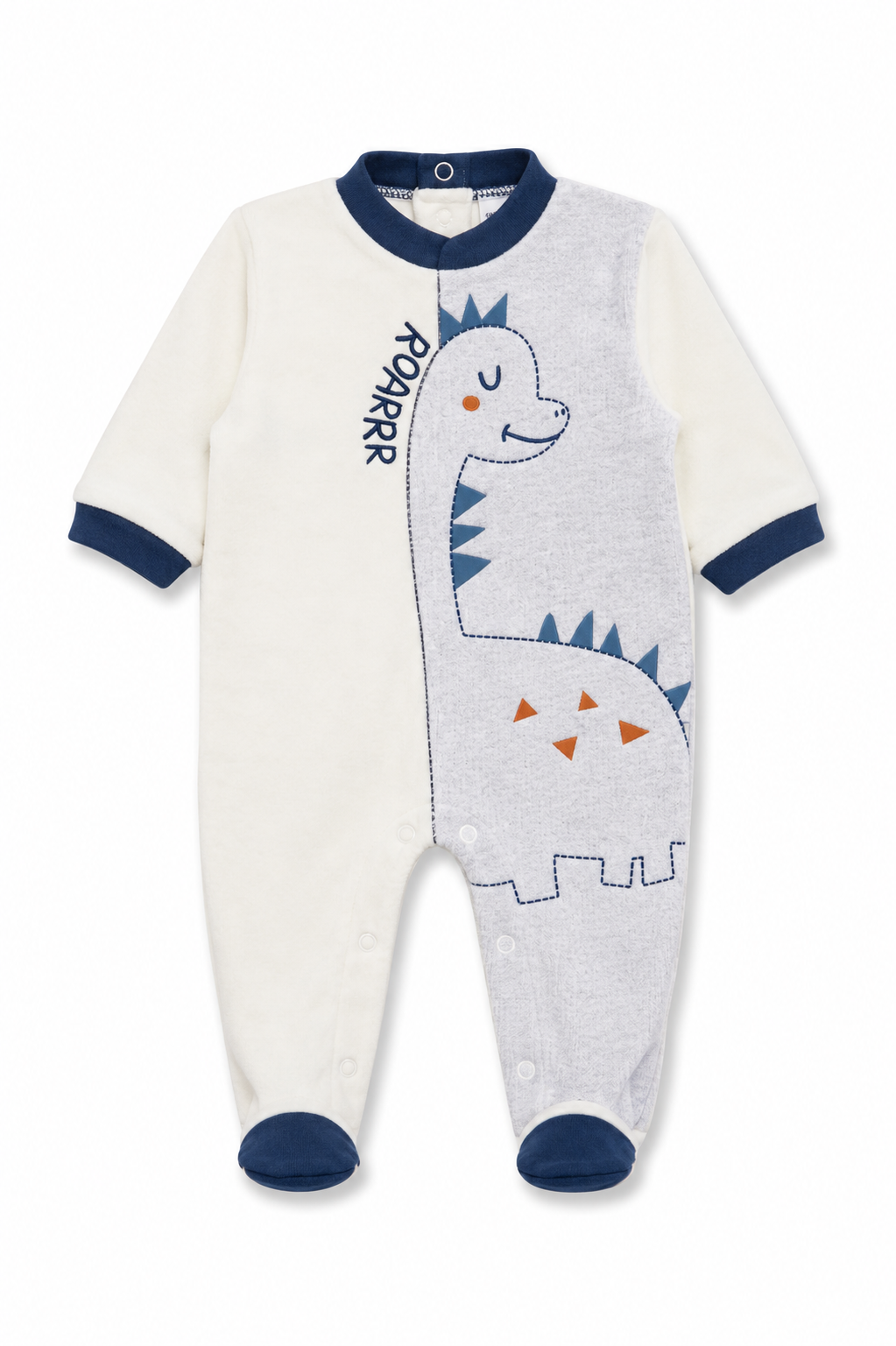 Tutina Neonato in Ciniglia con Piedini e Dinosauro