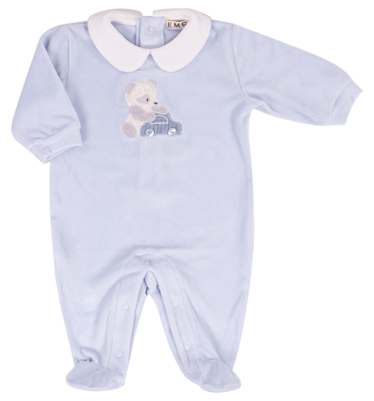 Tutina Neonato EMC Azzurra con Orsetto e Colletto Bianco