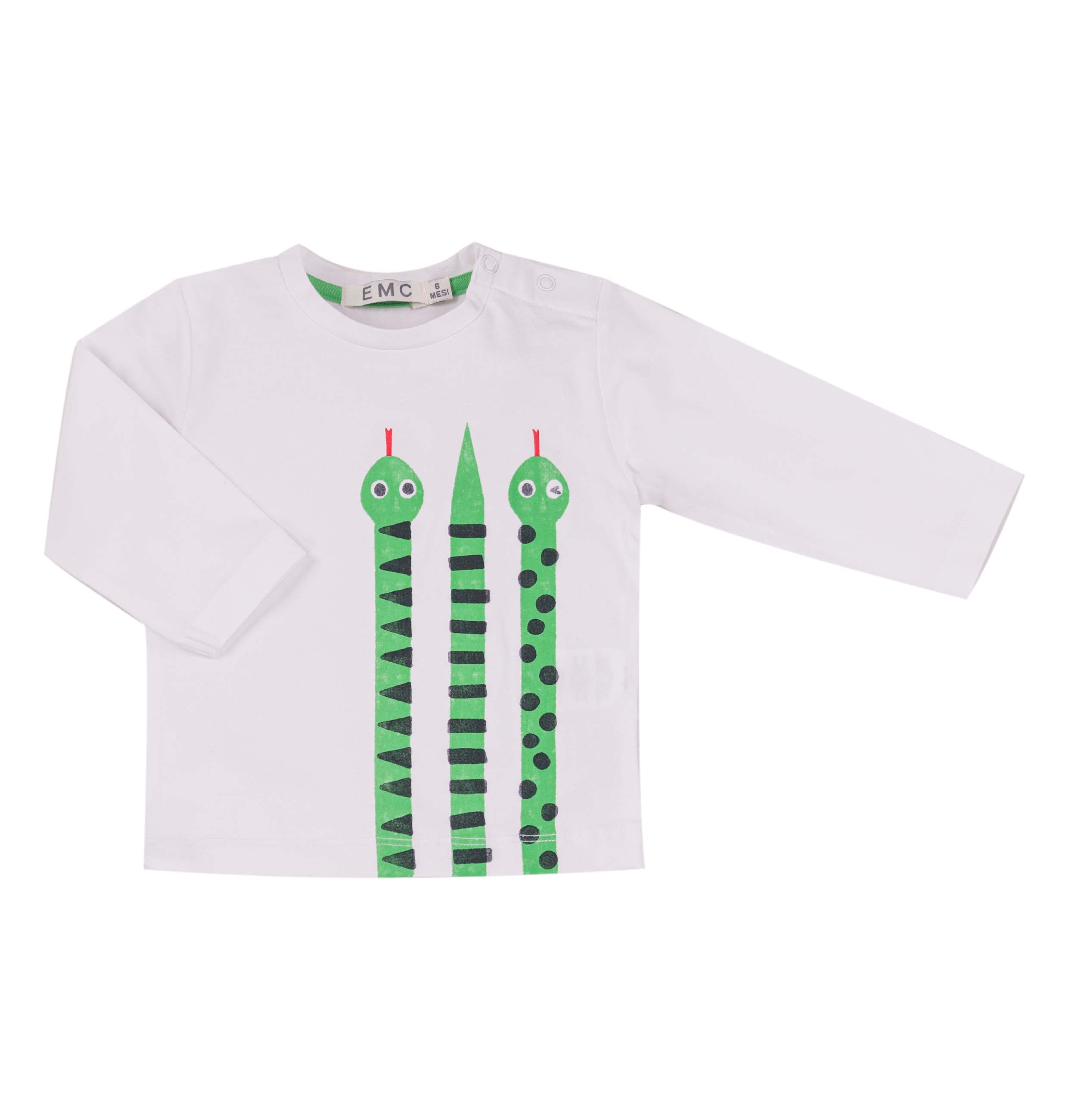 T-shirt Bimbo in Cotone Stretch con Stampa "Snake Family"