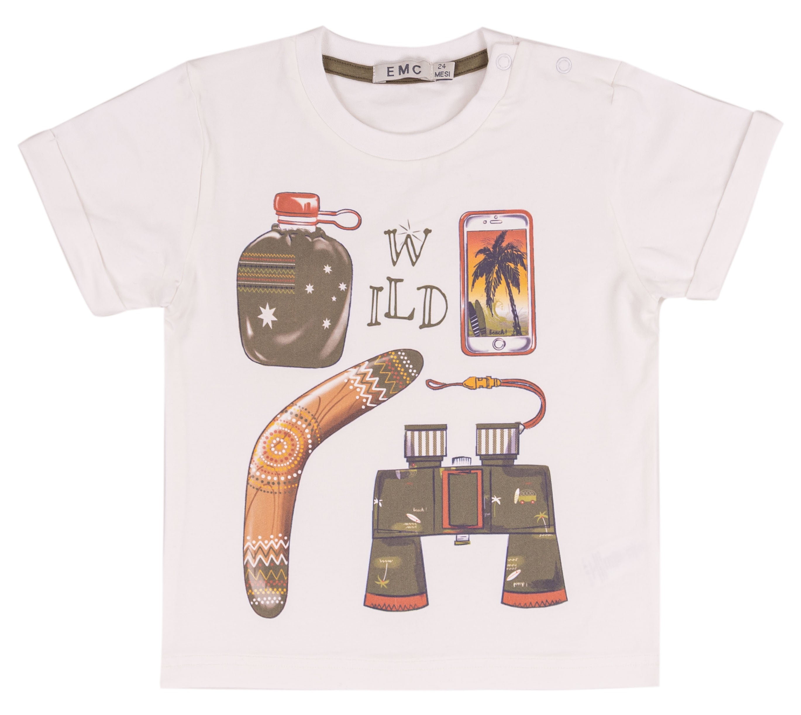 T-shirt Bambino Manica Corta in Cotone Wild Adventure
