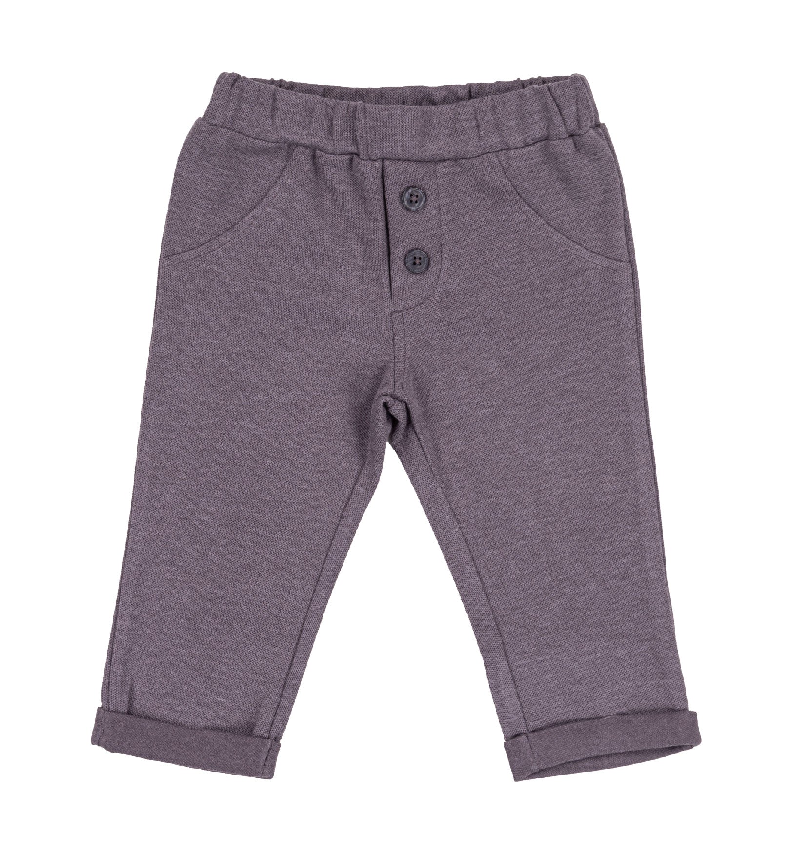 Pantalone Lungo Bambino in Misto Cotone con Bottoni