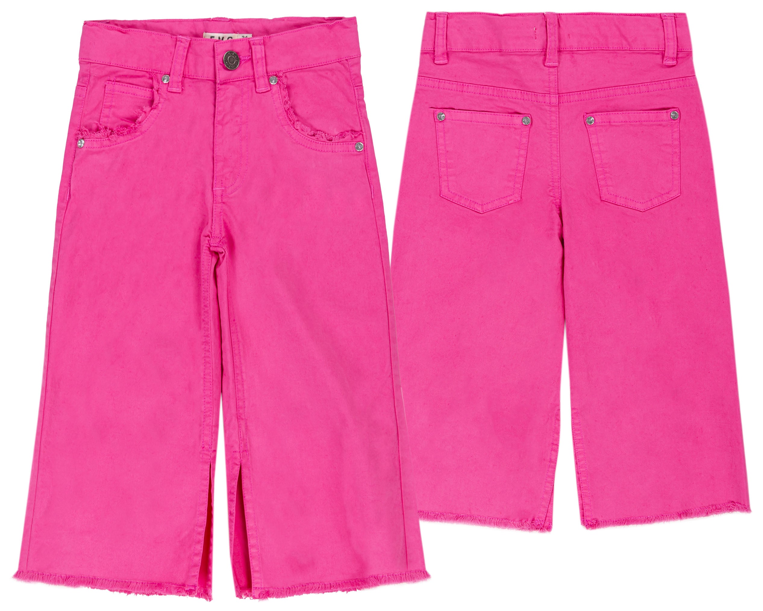 Pantalone Bambina Modello Simil Denim in Cotone Elasticizzato