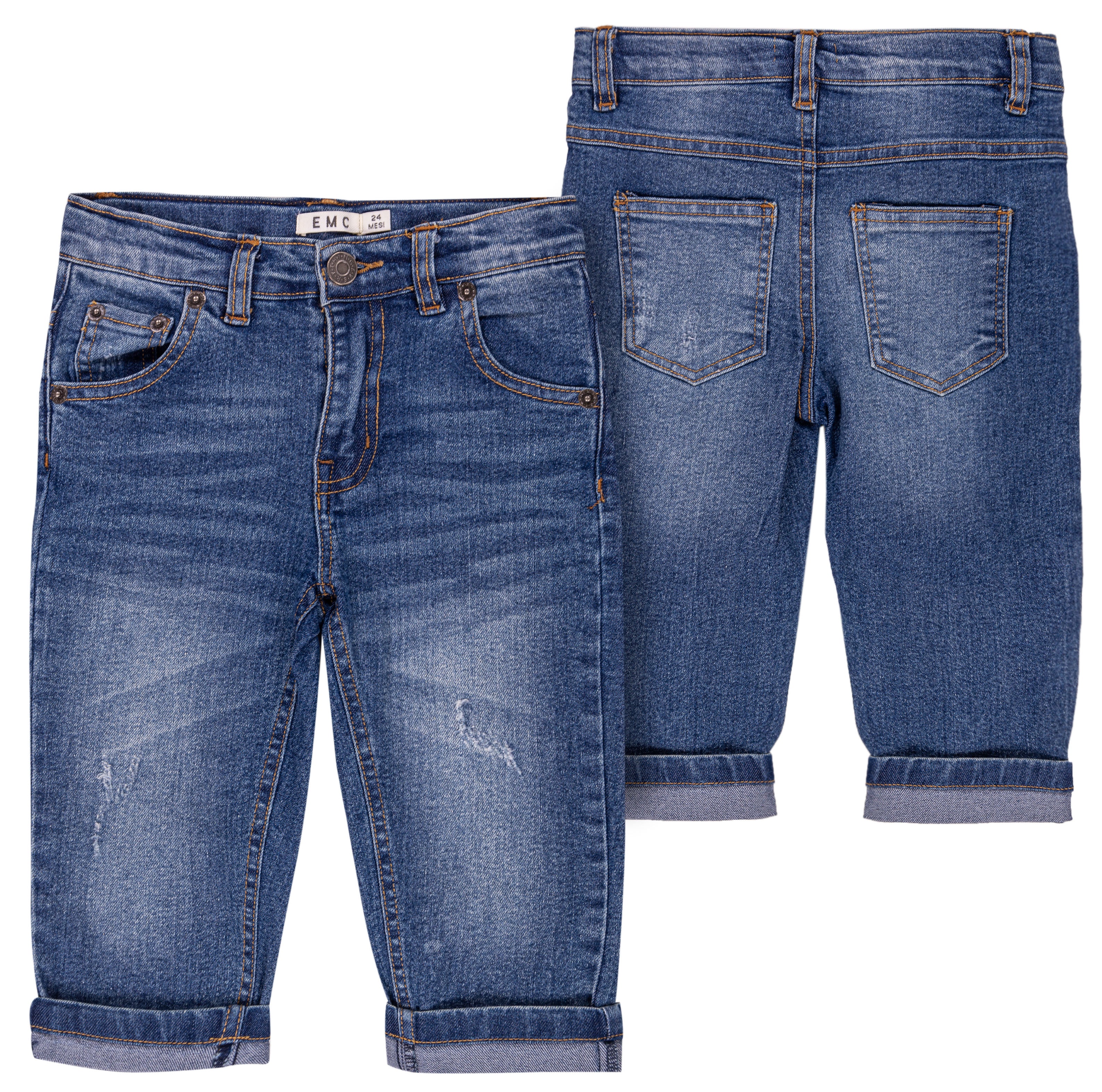 Jeans Bambino in Cotone Elasticizzato Modello Denim
