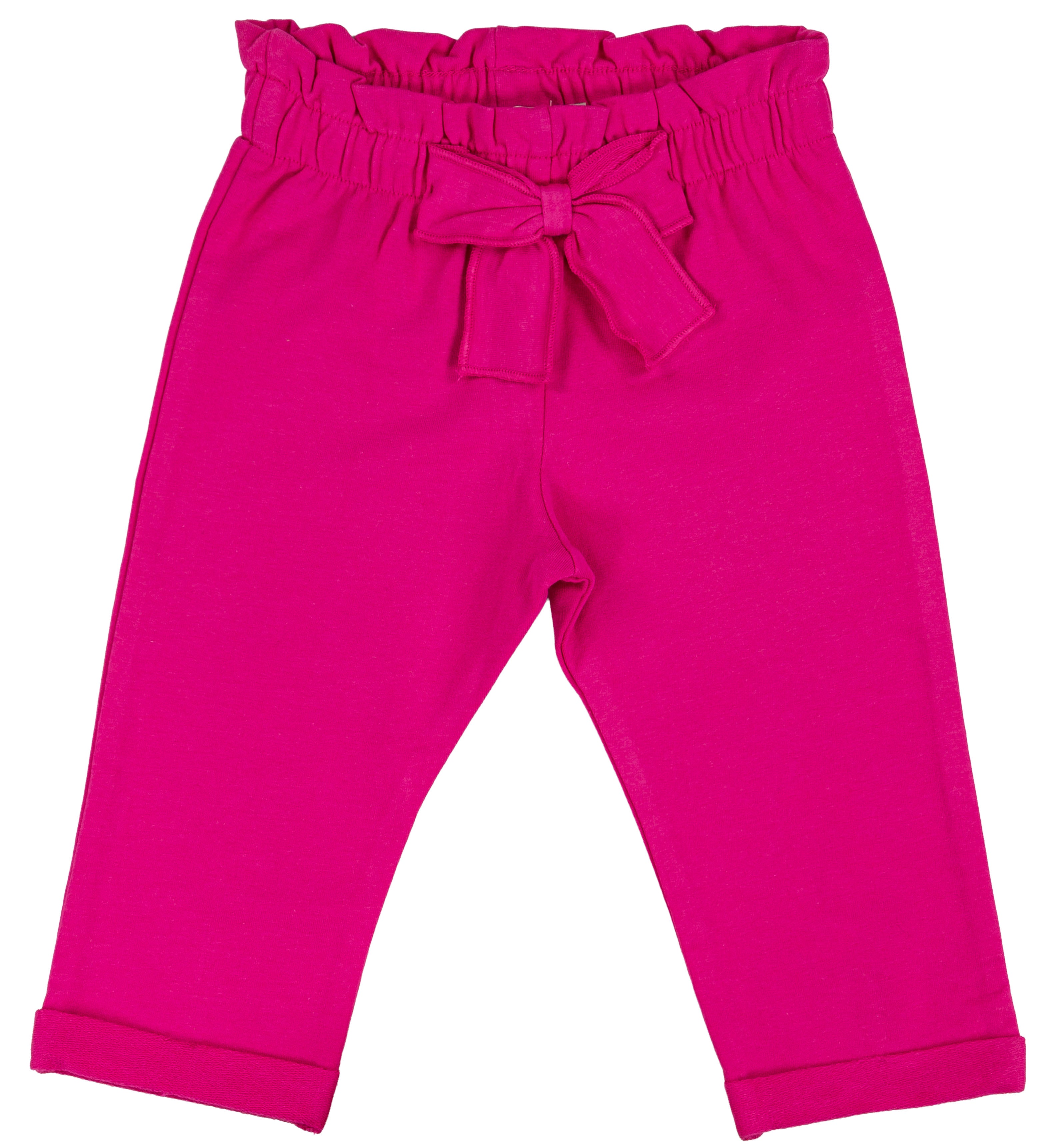 Pantalone Lungo Bambina in Cotone Elasticizzato con Fiocco