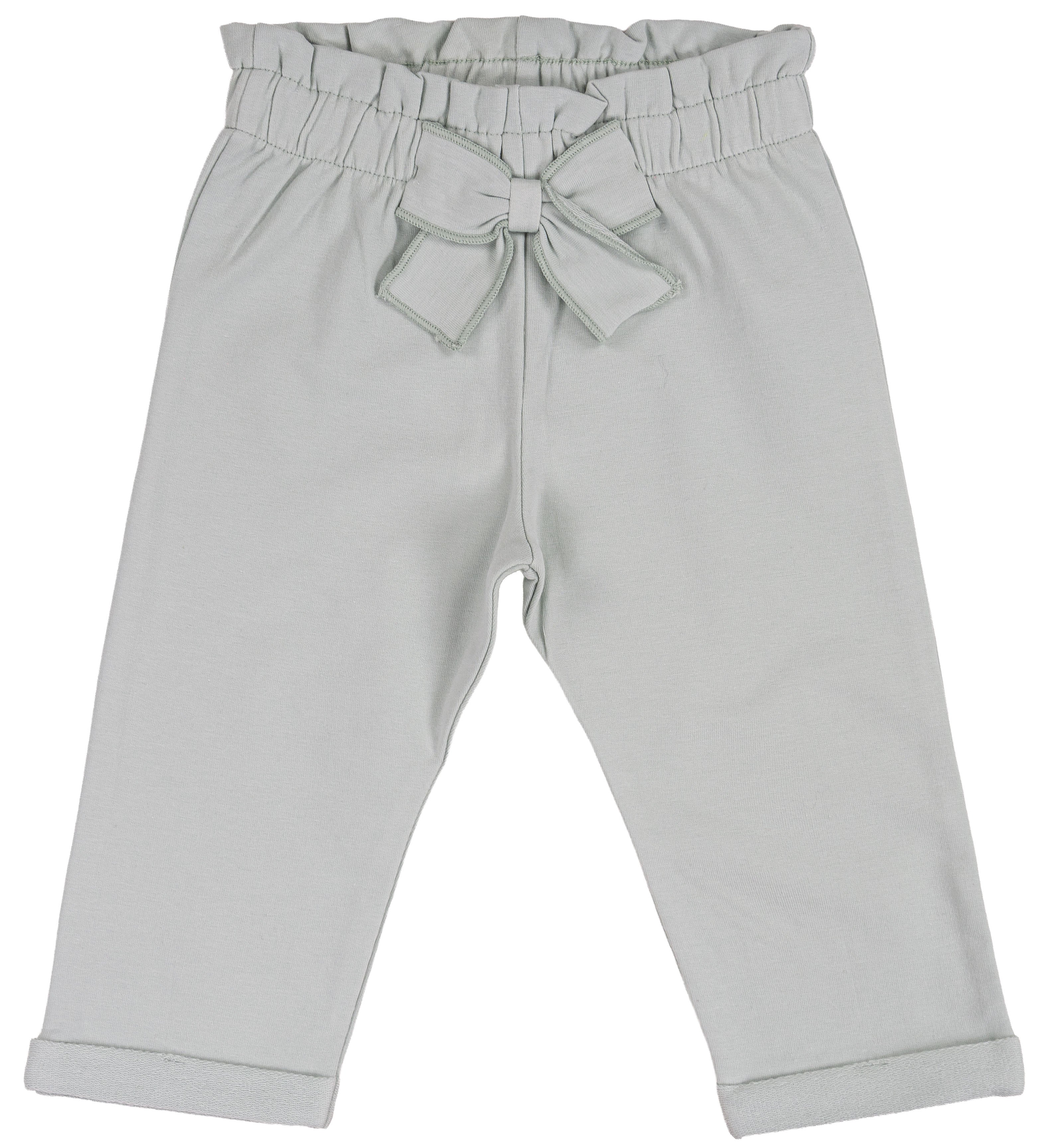 Pantalone Lungo Bambina in Cotone Elasticizzato con Fiocco