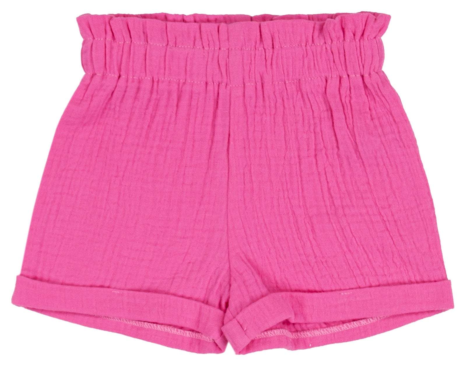 Pantaloncino Corto Bambina in 100% Cotone con Vita Arricciata