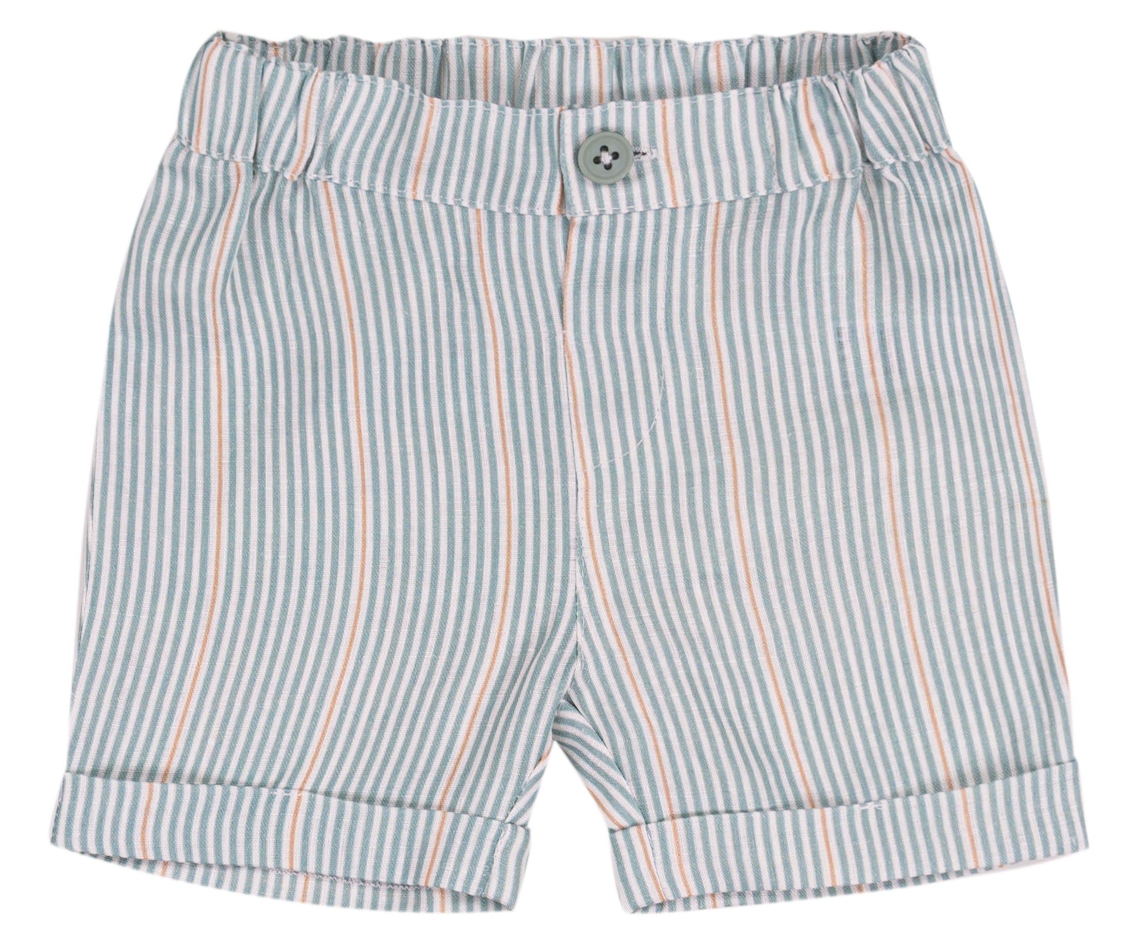 Pantalone Corto Bambino in 100% Lino con Bottone