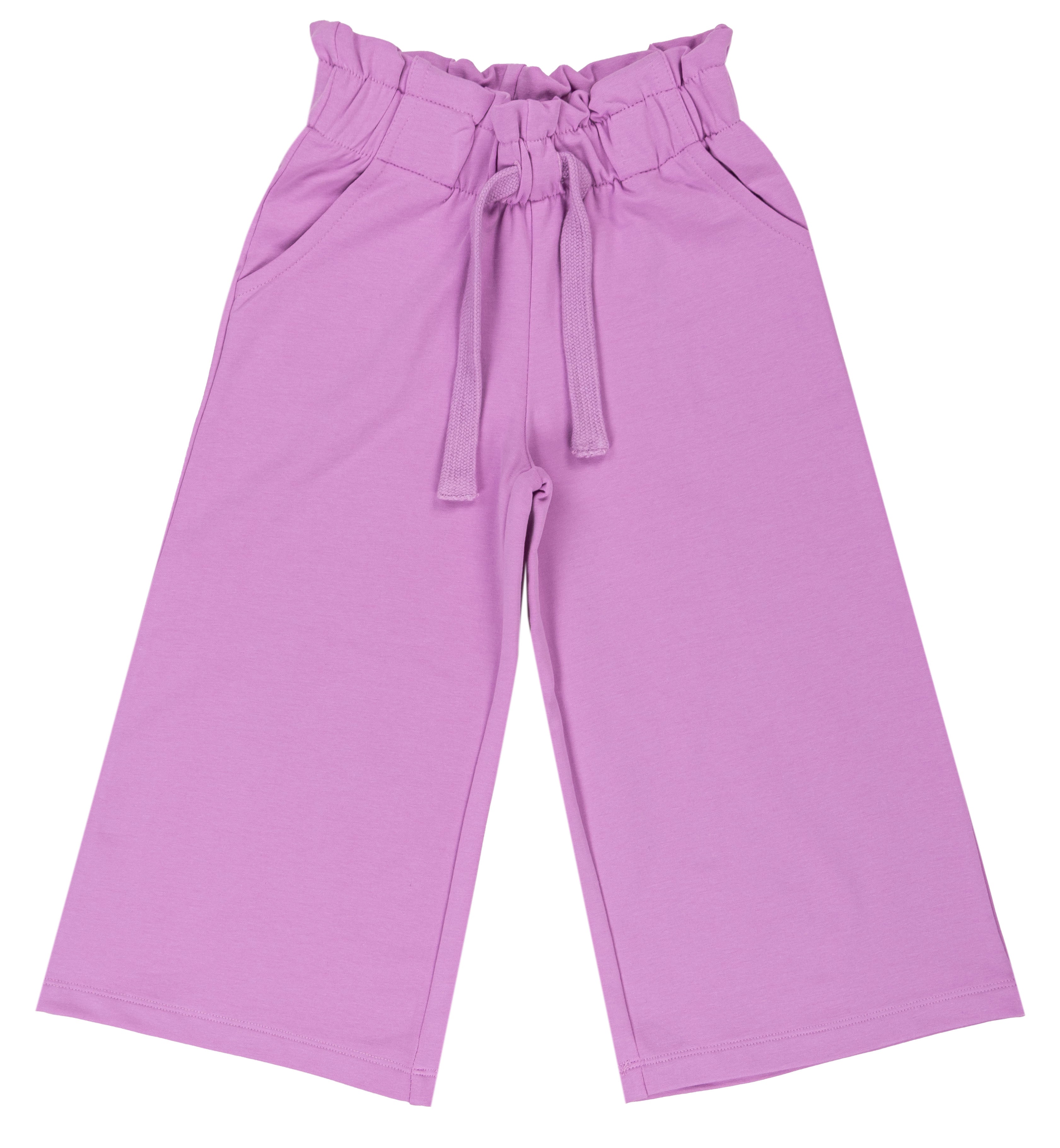Pantalone Lungo Bimba in Cotone con Laccetto in Vita