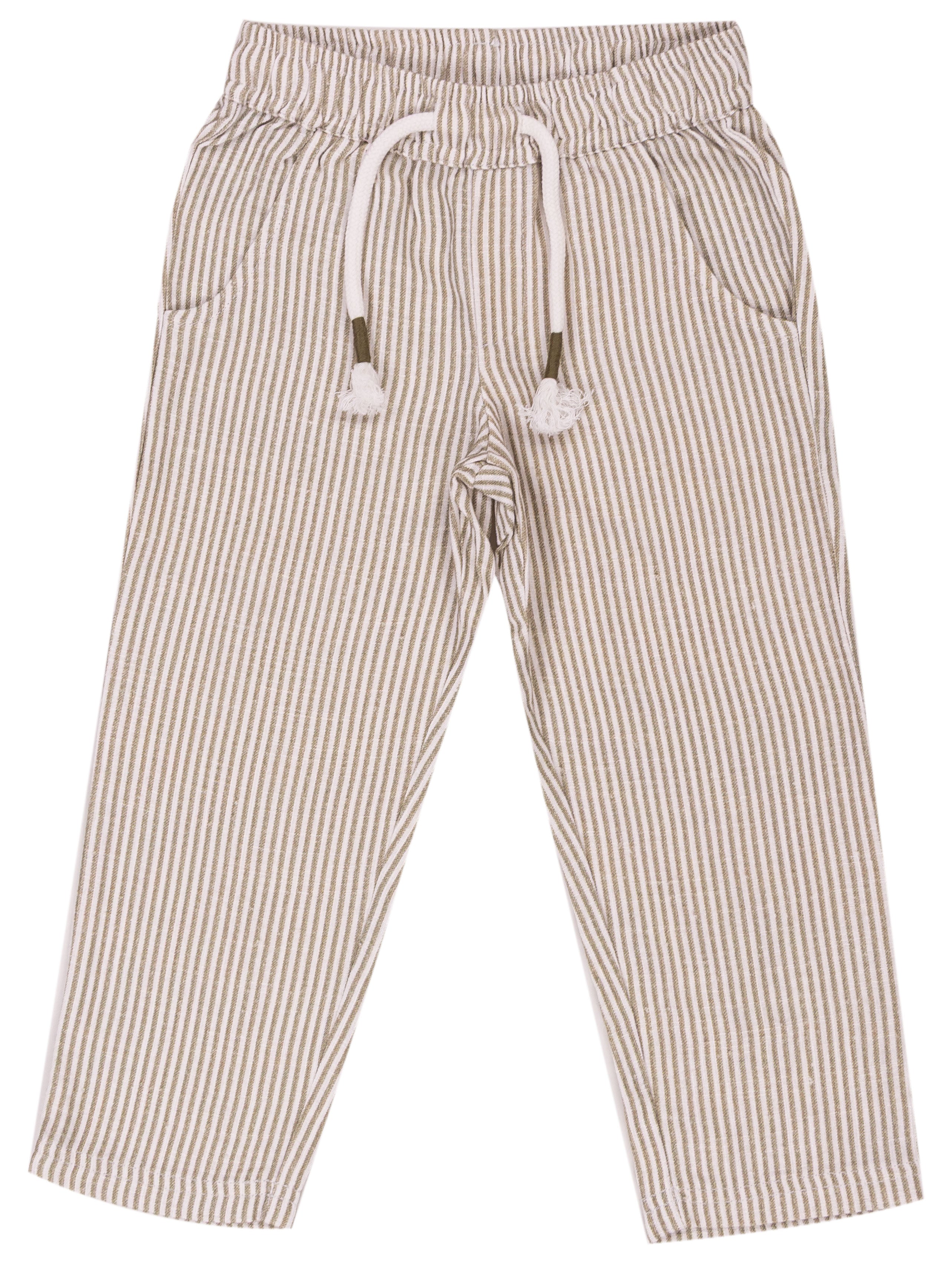 Pantalone Lungo Bambino in Lino e Viscosa con Coulisse