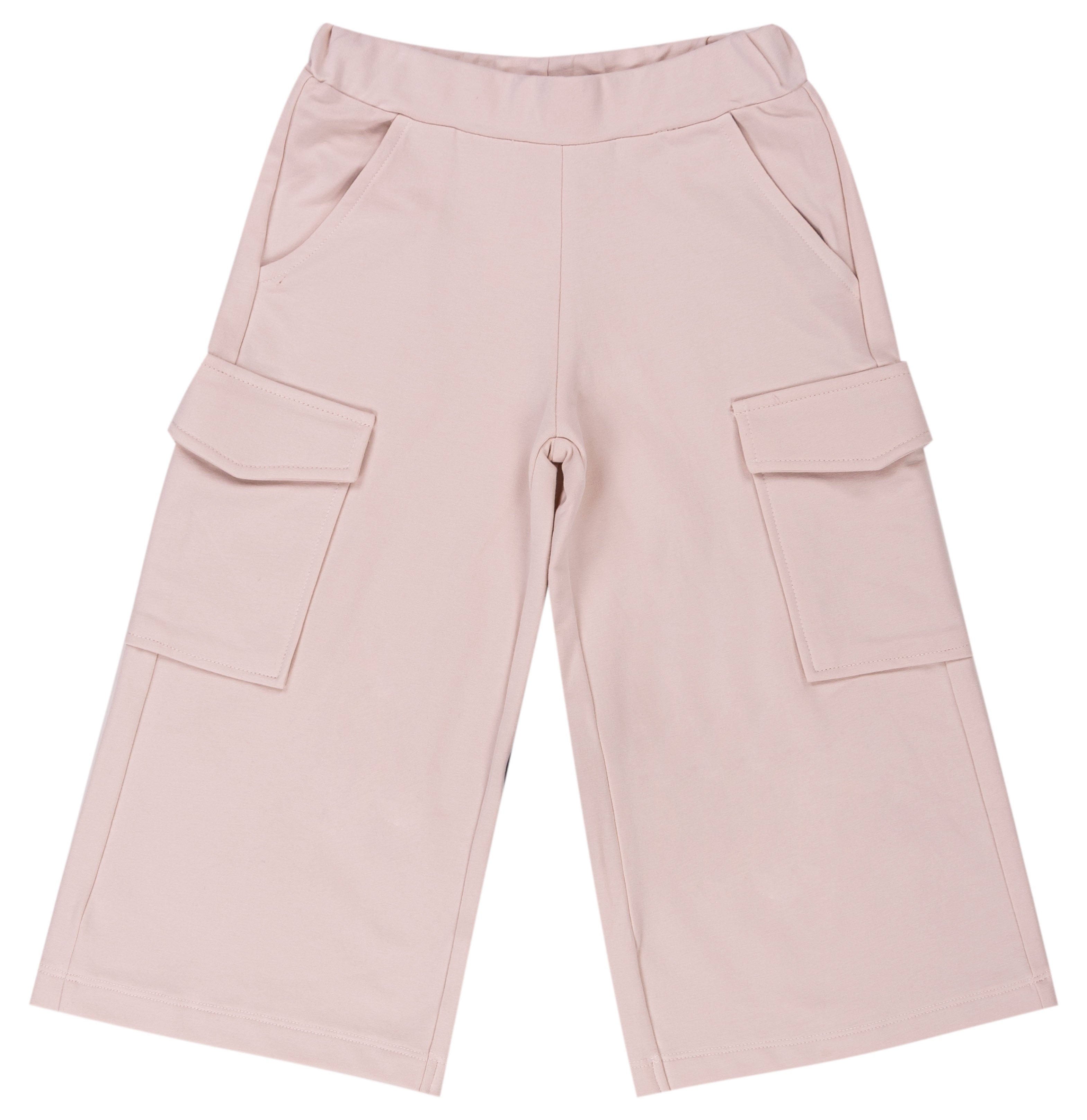 Pantalone Lungo Bimba Rosa Cipria Modello Culotte con Tasconi
