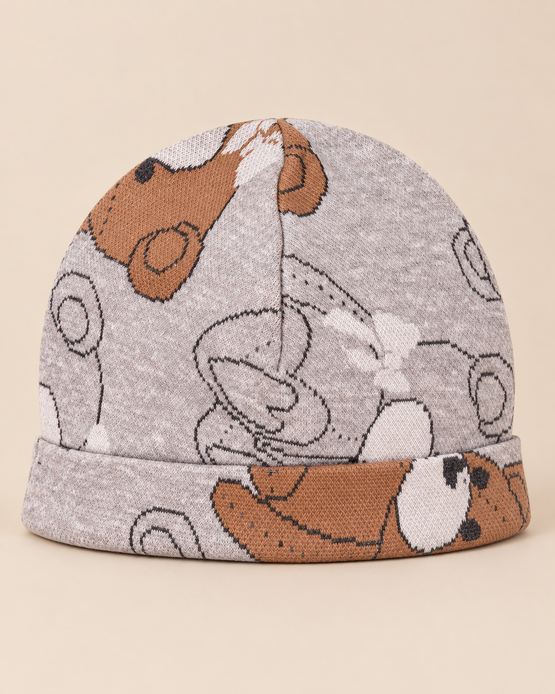Berretto Bambina Grigio Chiaro e Orsetti