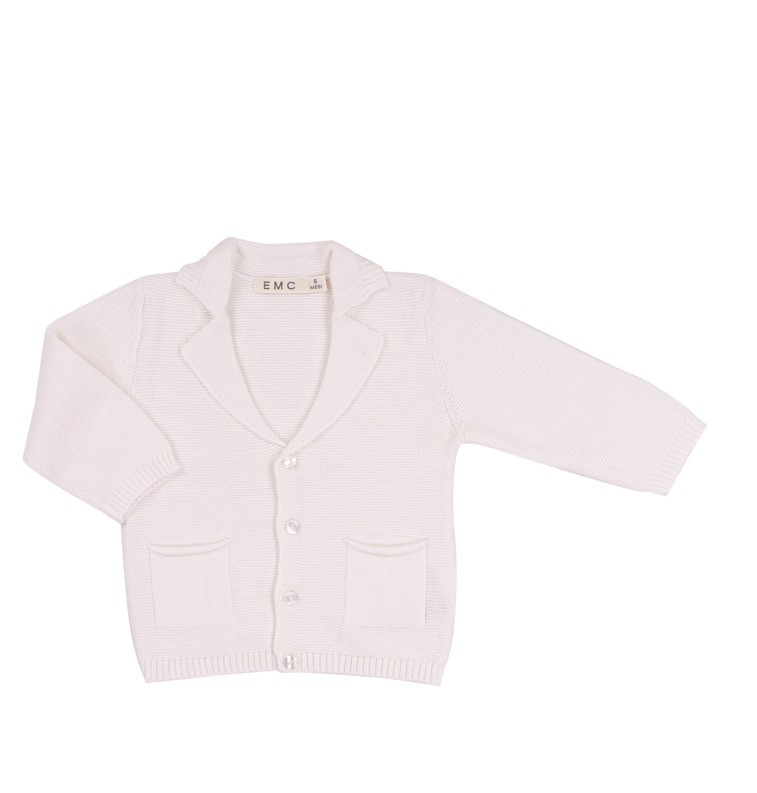 Cardigan Bambino 100% Cotone con Bottoni e Taschine