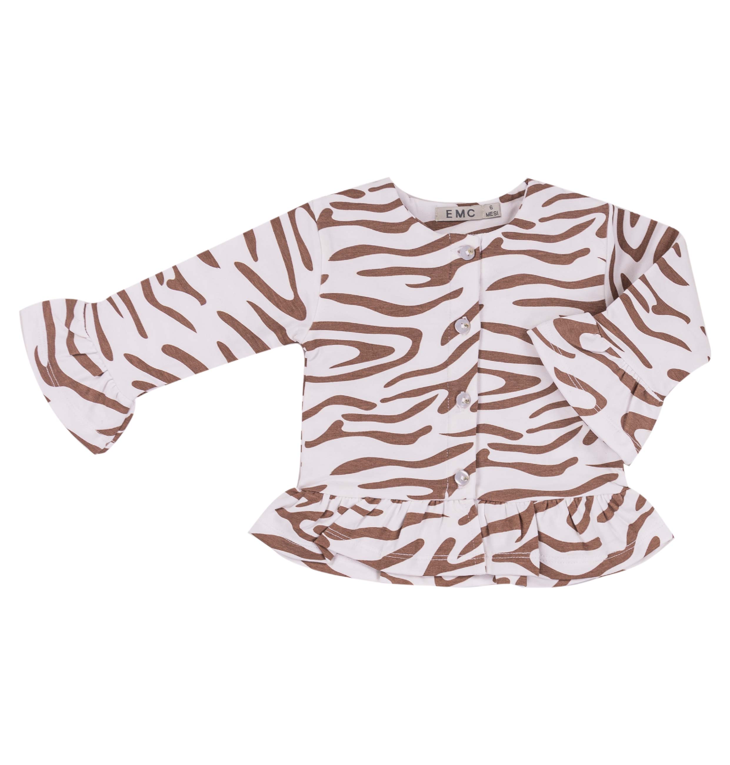 Giacca Bambina Cotone Stretch con Volant