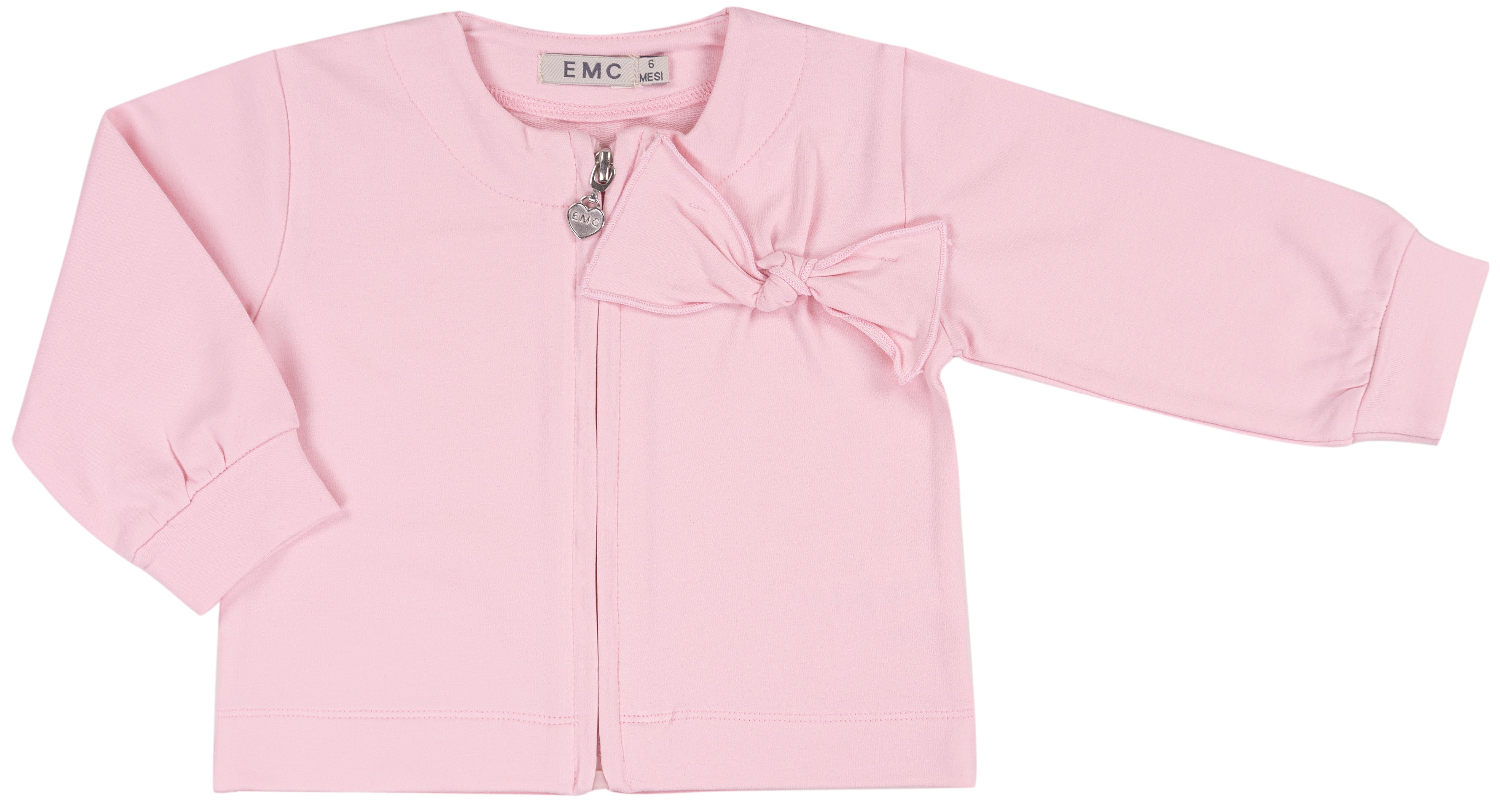 Giacca Zippata Bambina in Cotone Elasticizzato con Volant