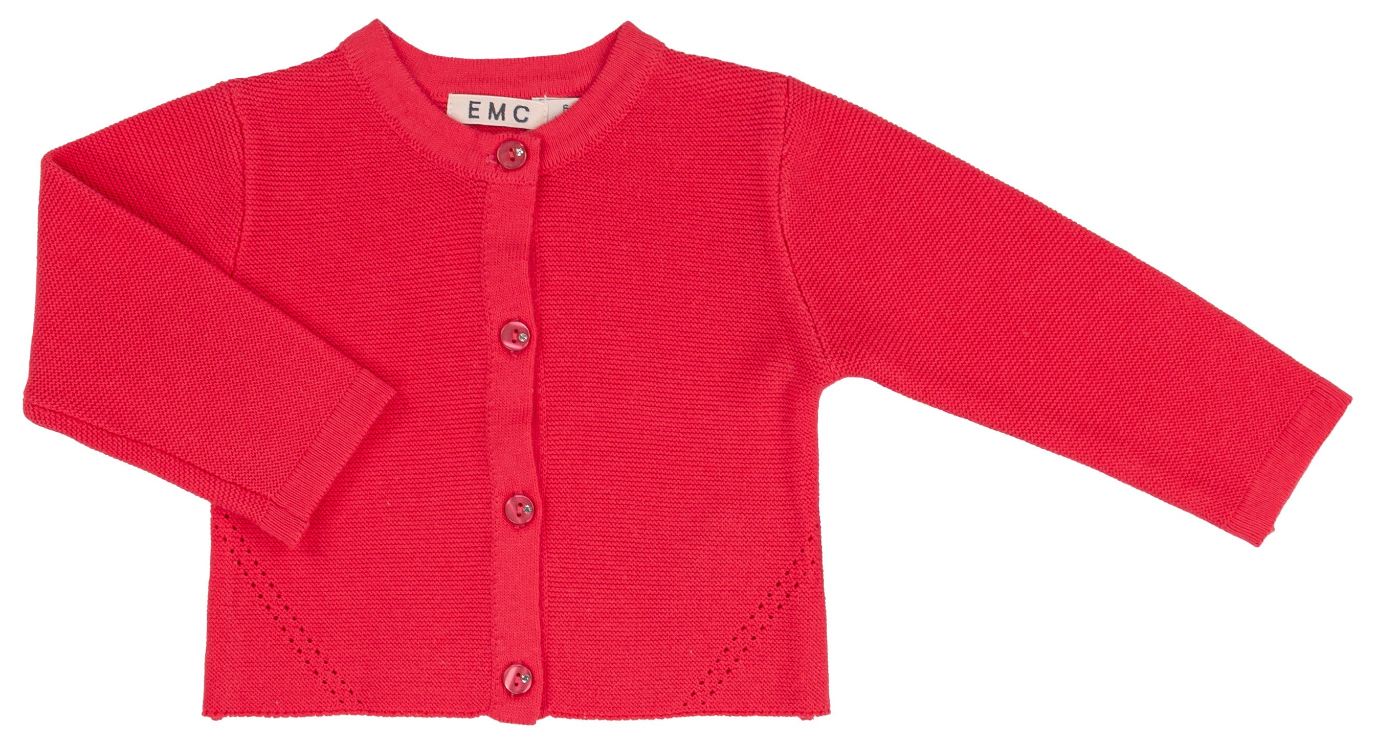 Cardigan Bambina Bianco in 100% Cotone con Lavorazione a Traforo