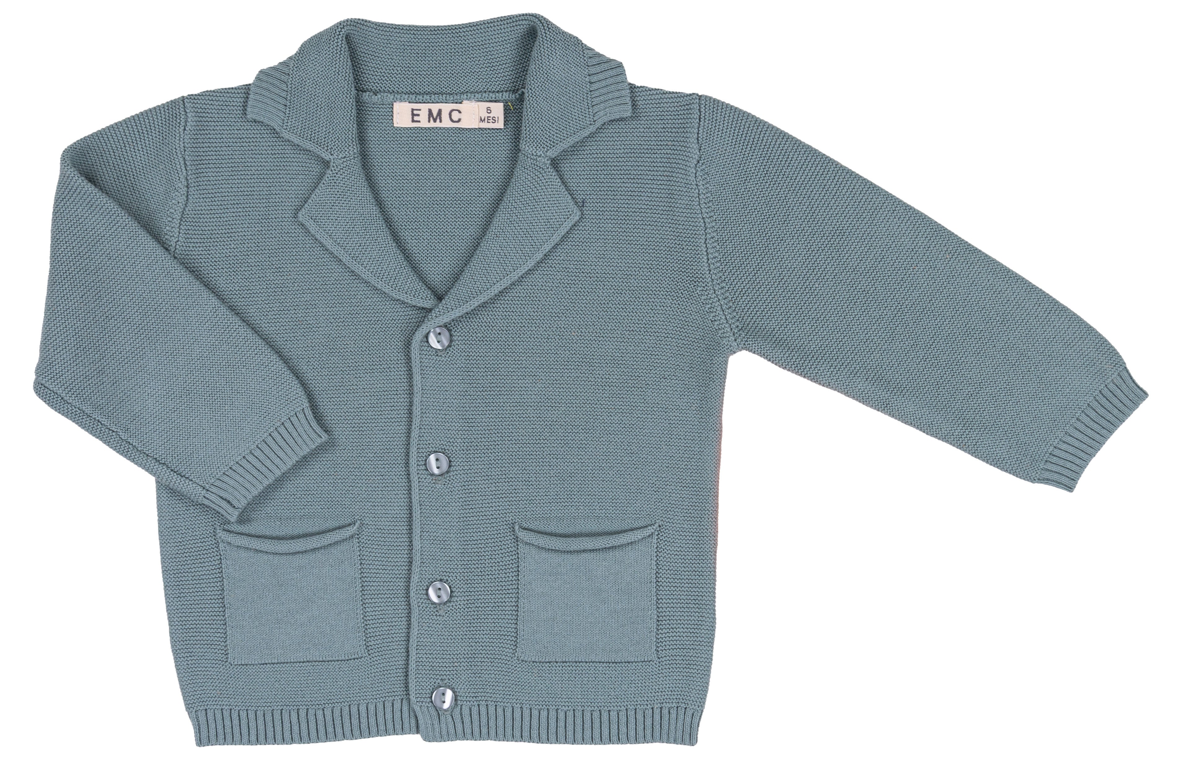 Maglioncino Bambino Bianco a Righe Navy in 100% Cotone