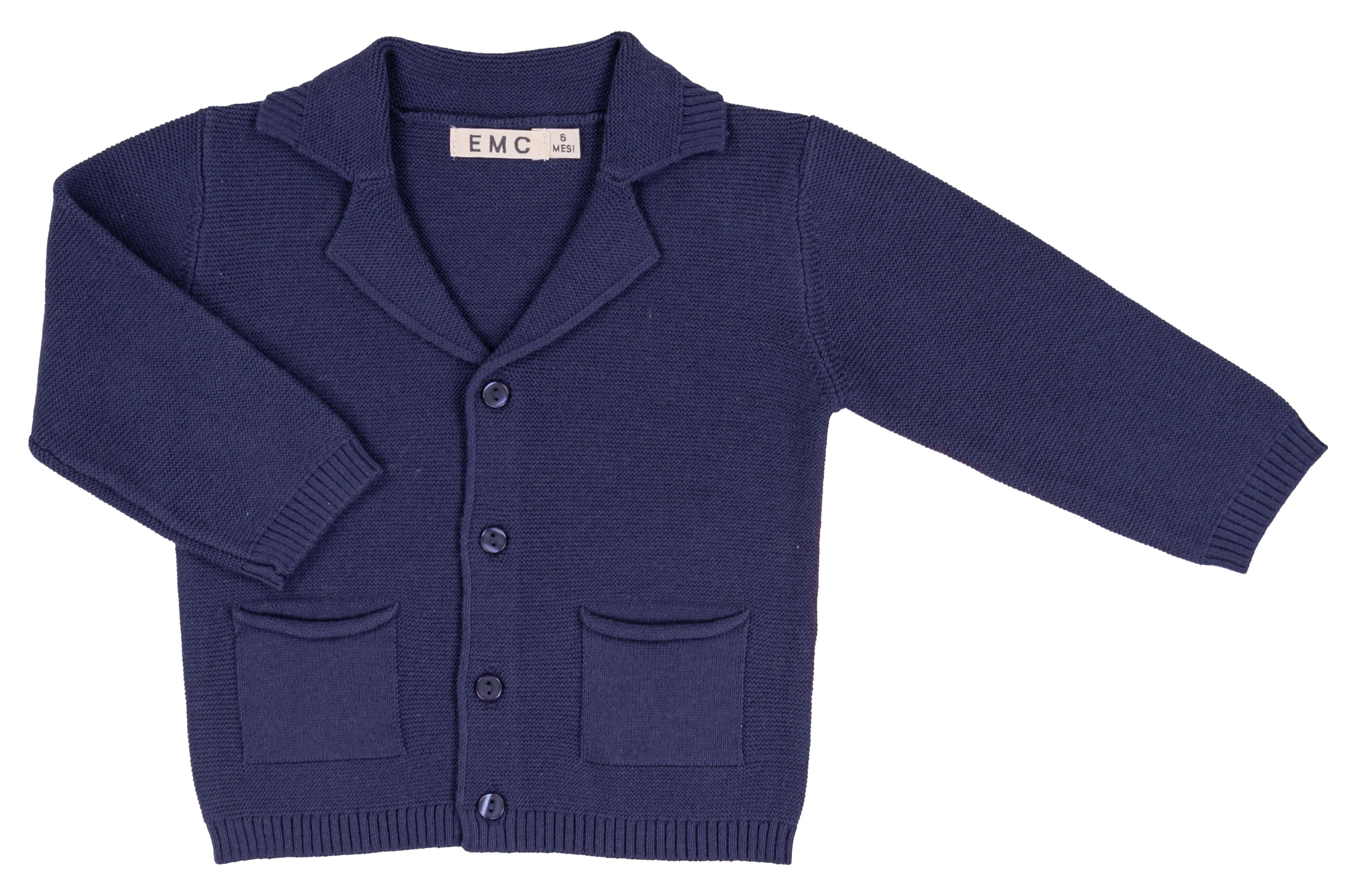 Maglioncino Bambino Bianco a Righe Navy in 100% Cotone