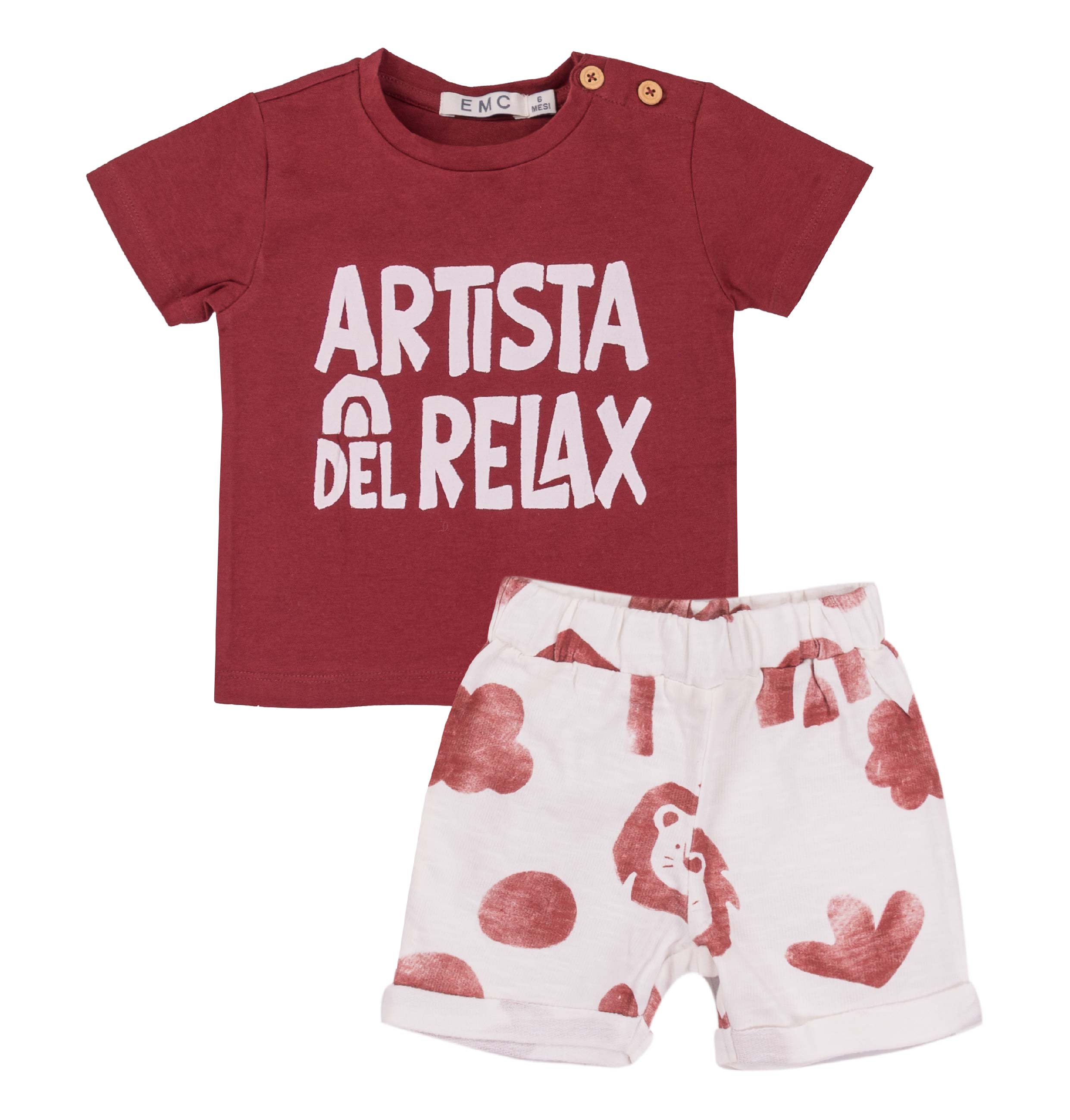 Completo Bimbo EMC 2 Pezzi | Jersey Stretch con Grafica e Shorts Elastici