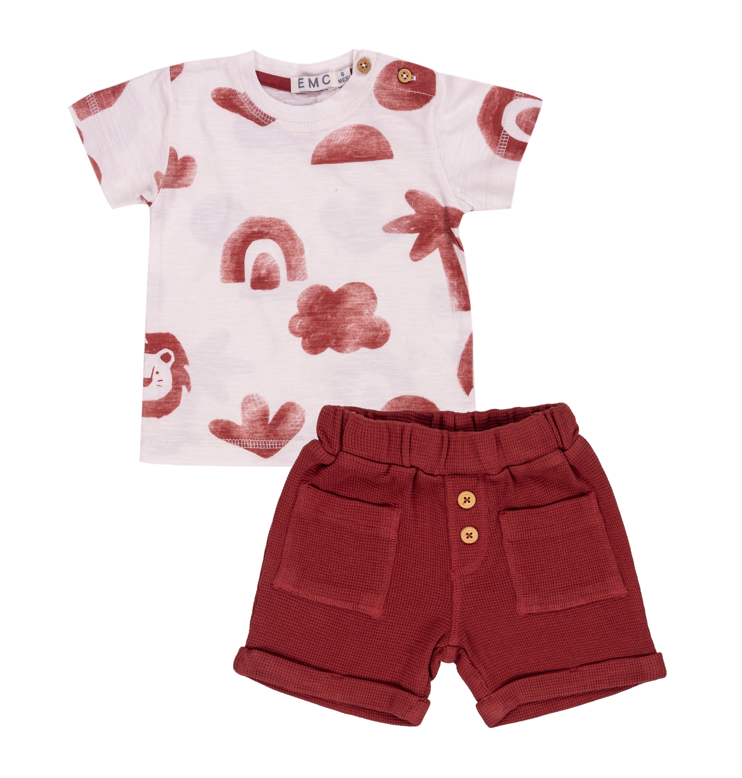 Completo Estivo Bimbo EMC | 100% Puro Cotone con Tasche Utility