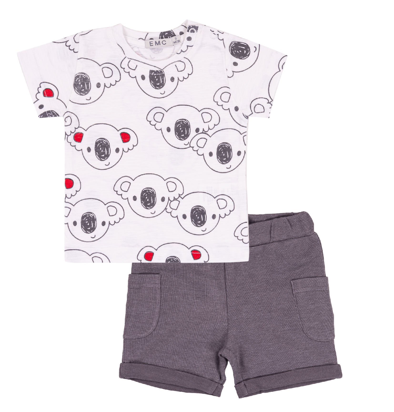 Completo Bimbo EMC "Koala Friends" | T-shirt Fantasia e Shorts con Tasche