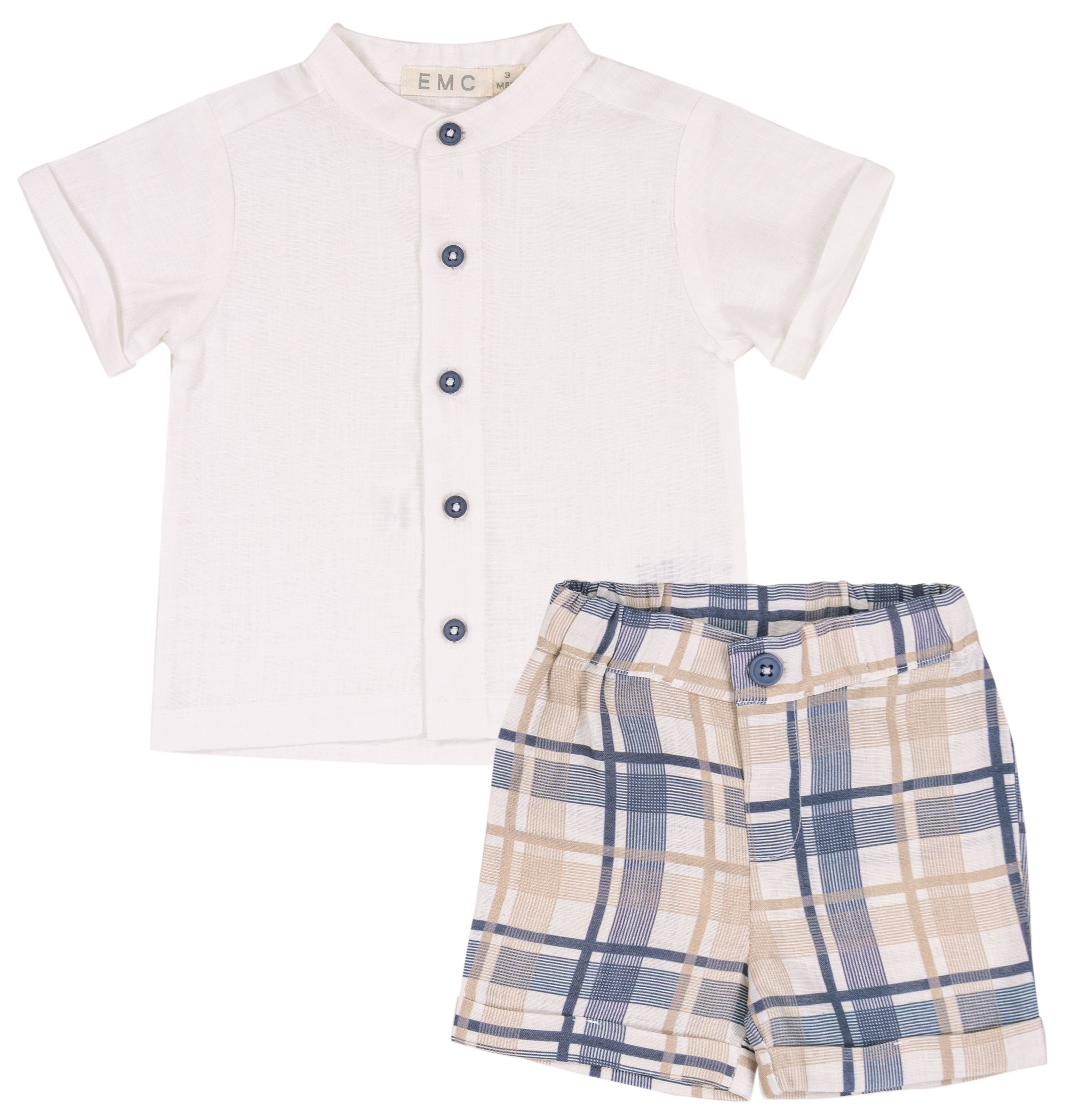 Completo Corto da Bambino in 100% Lino