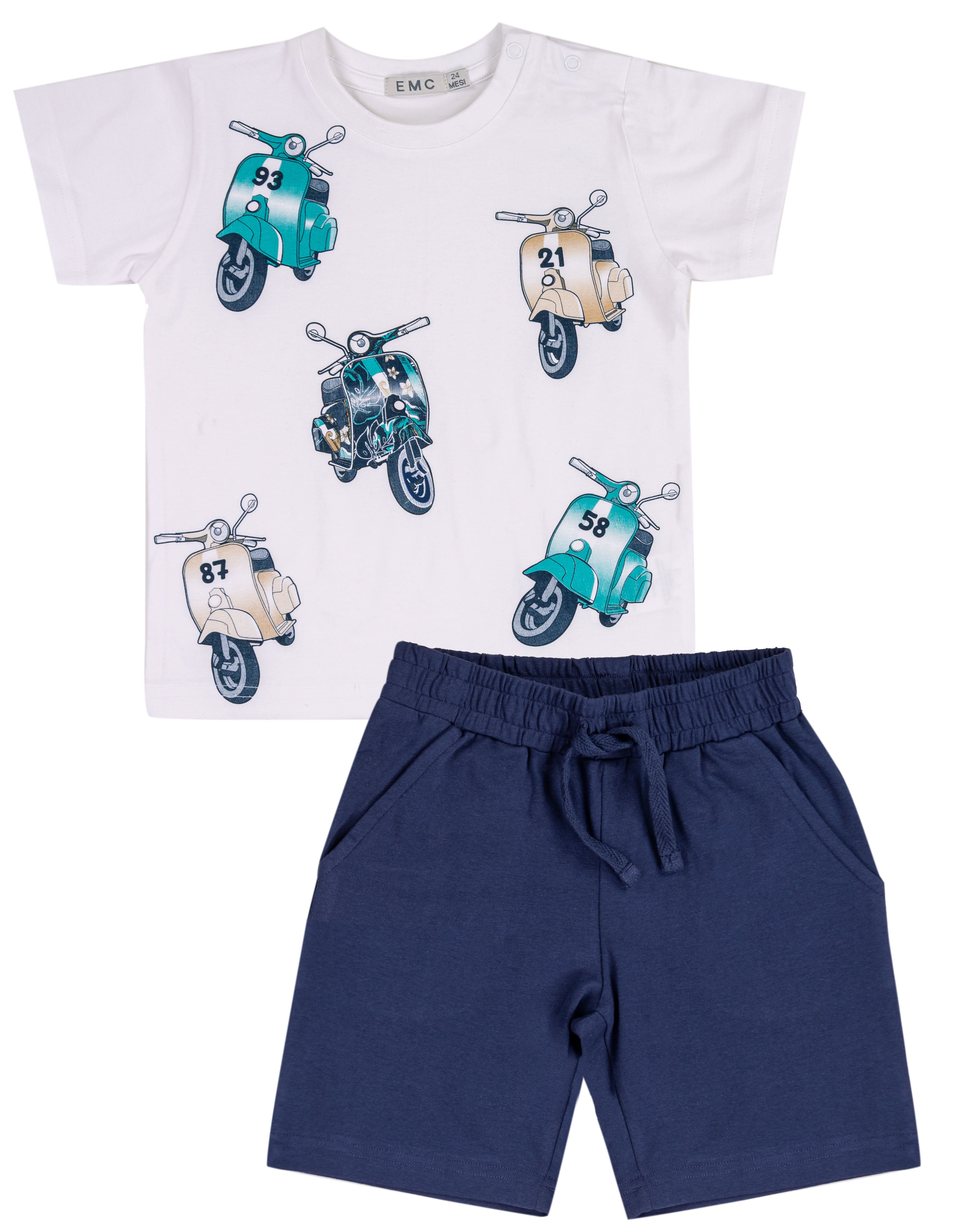 Completo Corto Bambino "Vespa Story" - T-shirt e Pantaloncino