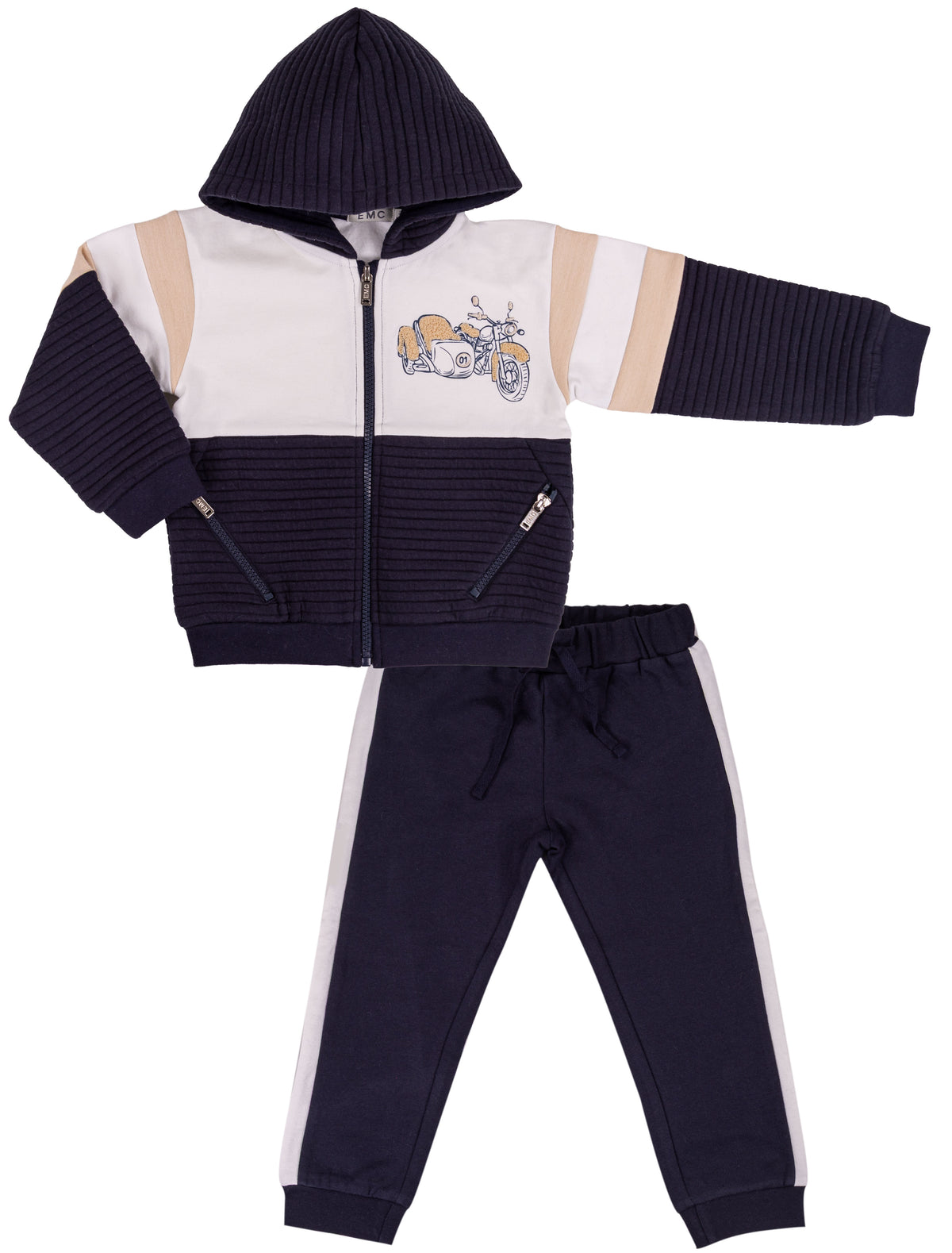 Completo Bimbo EMC con Giacca Zippata e Stampa Moto