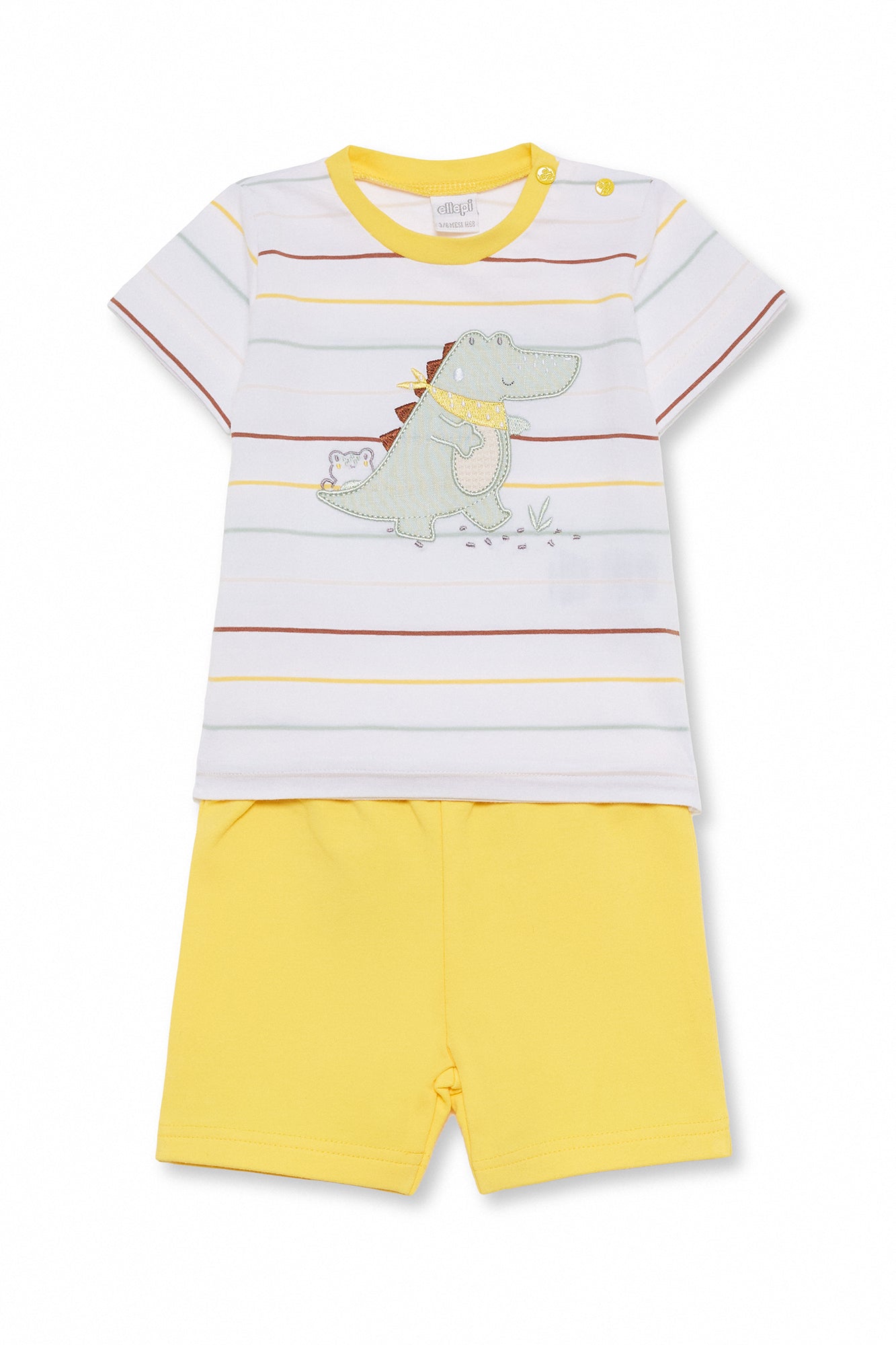 Completo Estivo Bambino in Jersey con Coccodrillo e Righe