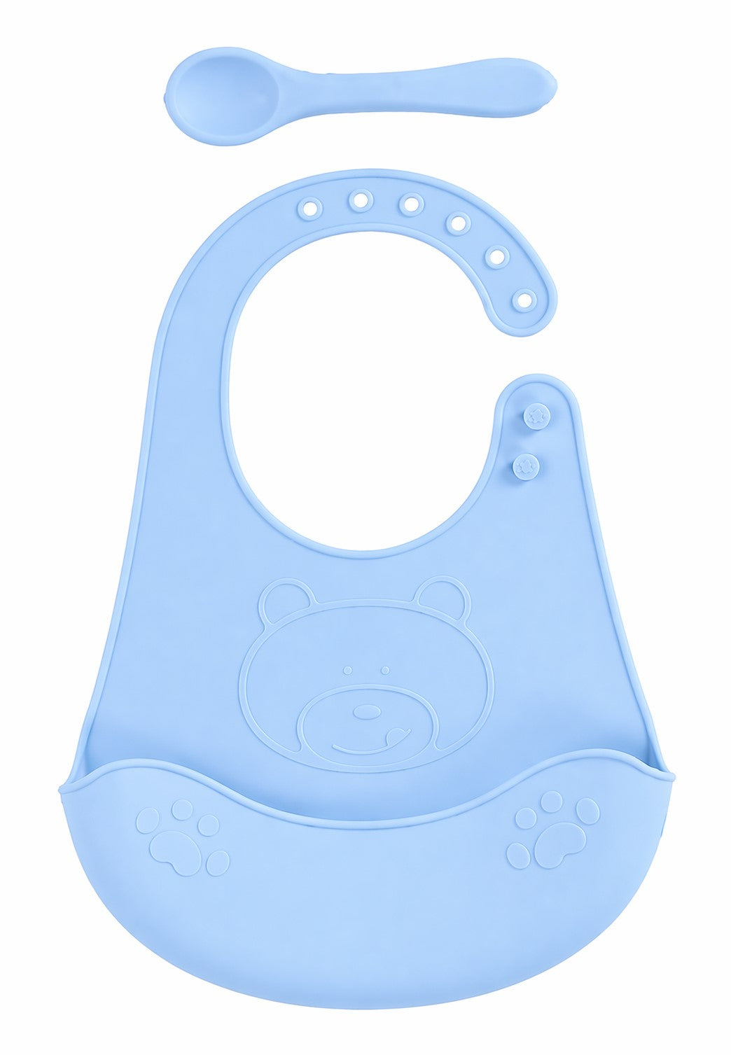 Set Pappa in Silicone con Bavaglino e Cucchiaio