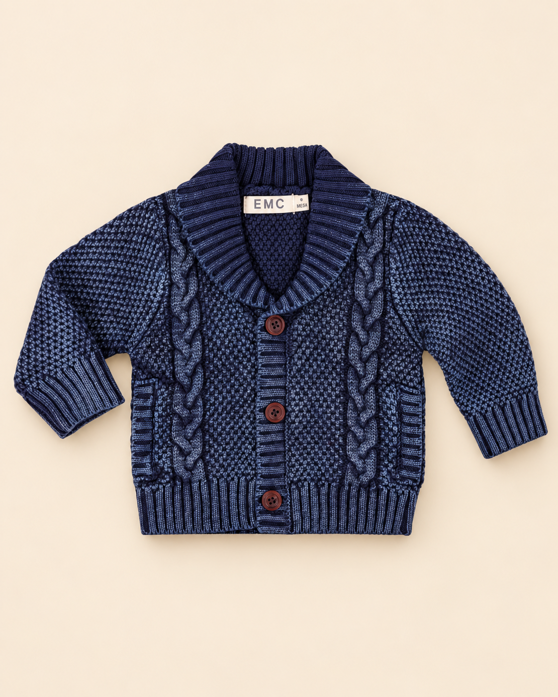 Cardigan Bimbo EMC con Collo a Scialle e Trecce