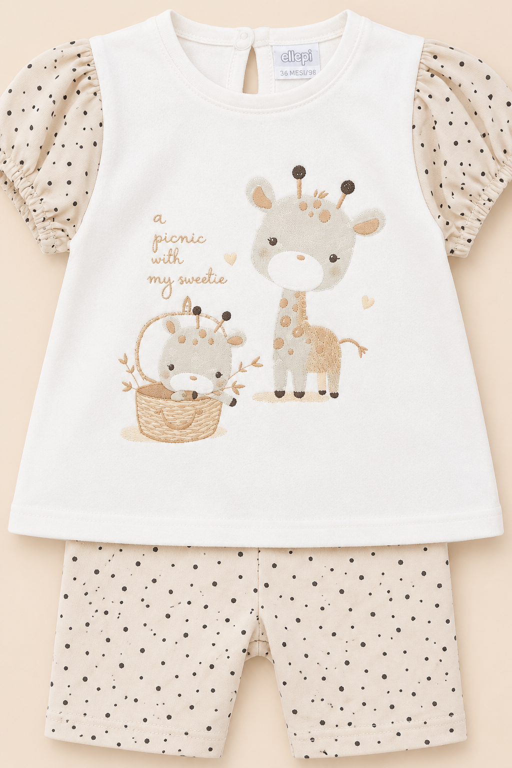 Completo Estivo Bambina in Jersey con Giraffe