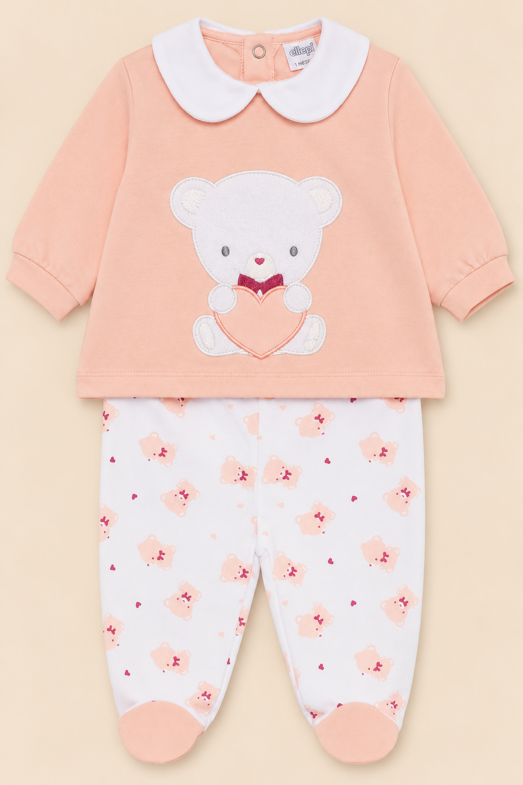 Completino Neonata con Maglia Orsetto e Ghettina Fantasia