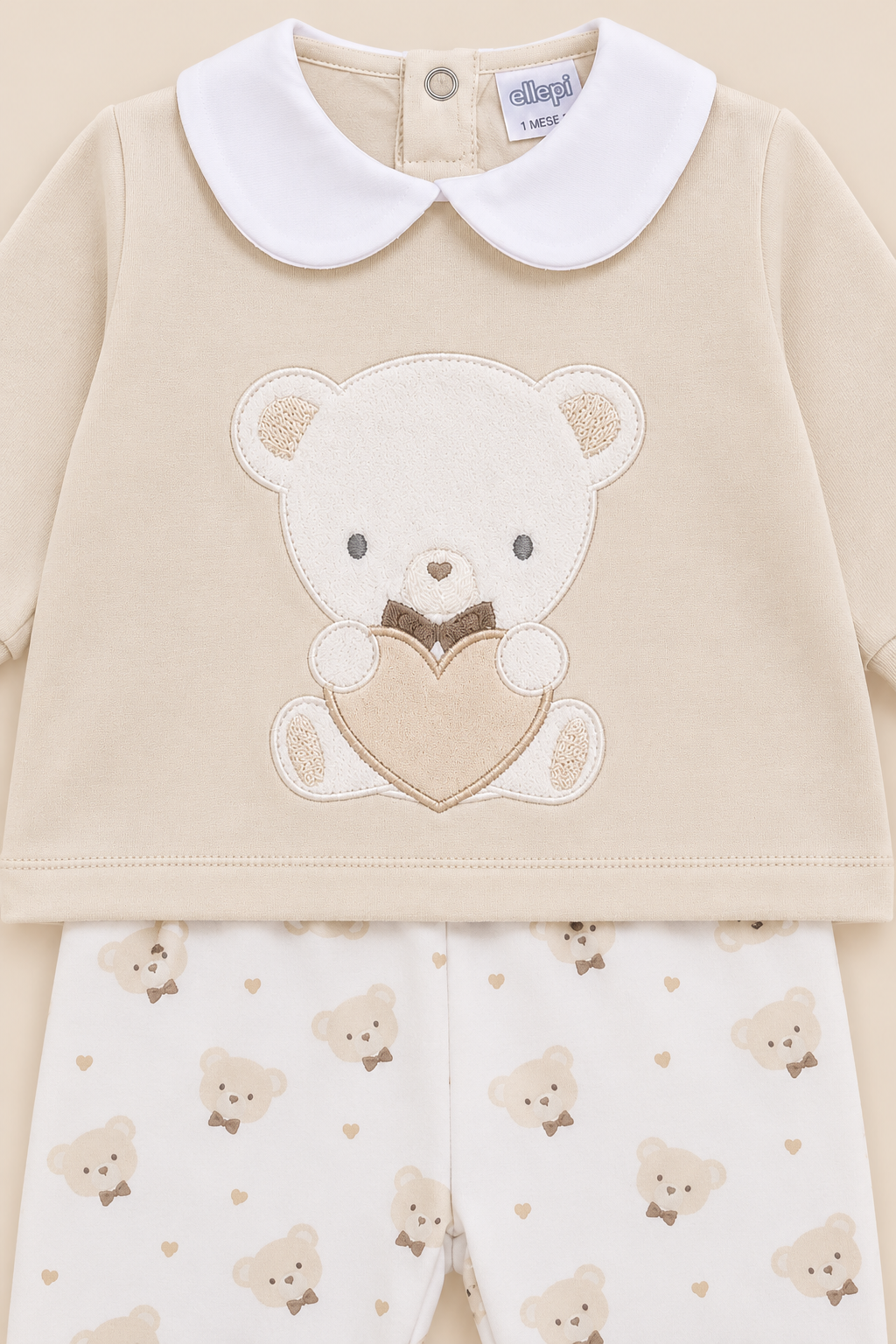 Completino Neonata con Maglia Orsetto e Ghettina Fantasia