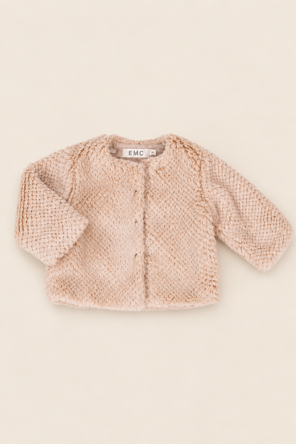 Giacchino Bimba EMC in Ecopelliccia Beige a Rilievo
