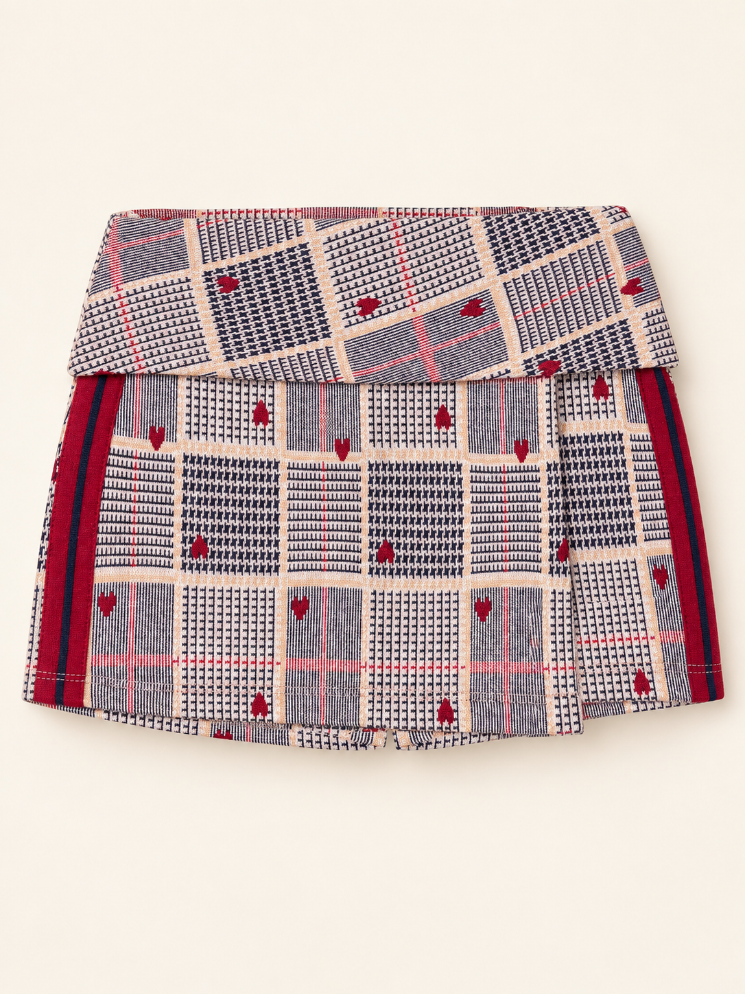 Gonna Pantalone Bimba EMC Fantasia Check con Cuoricini