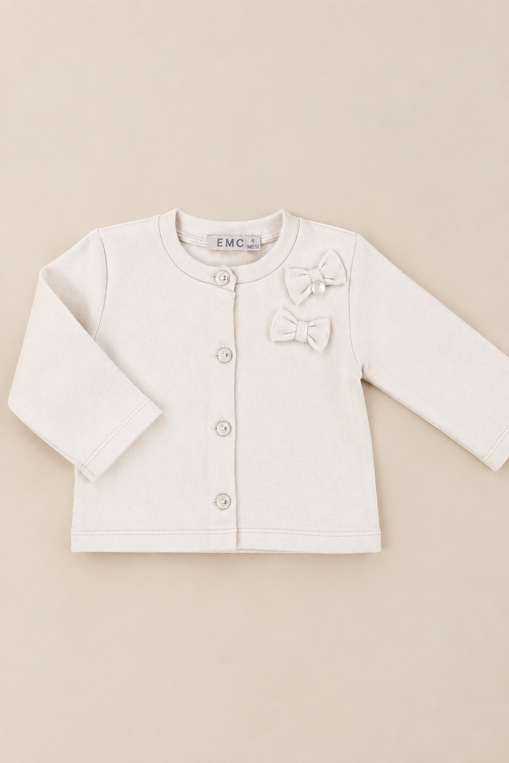 Cardigan Bimba EMC in Felpa con Fiocchetti Applicati