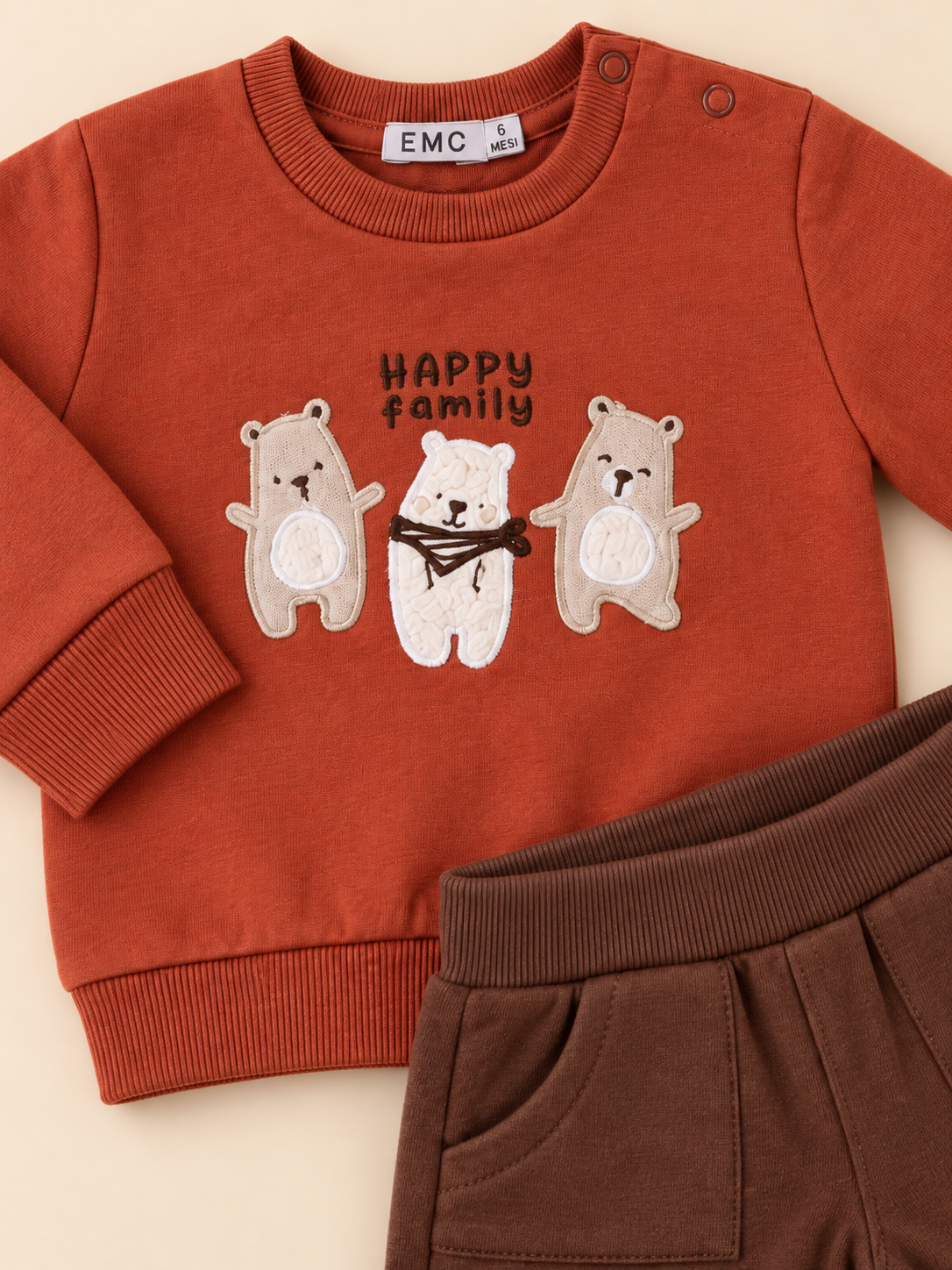 Completo Bimbo EMC Ruggine con Orsetti Happy Family