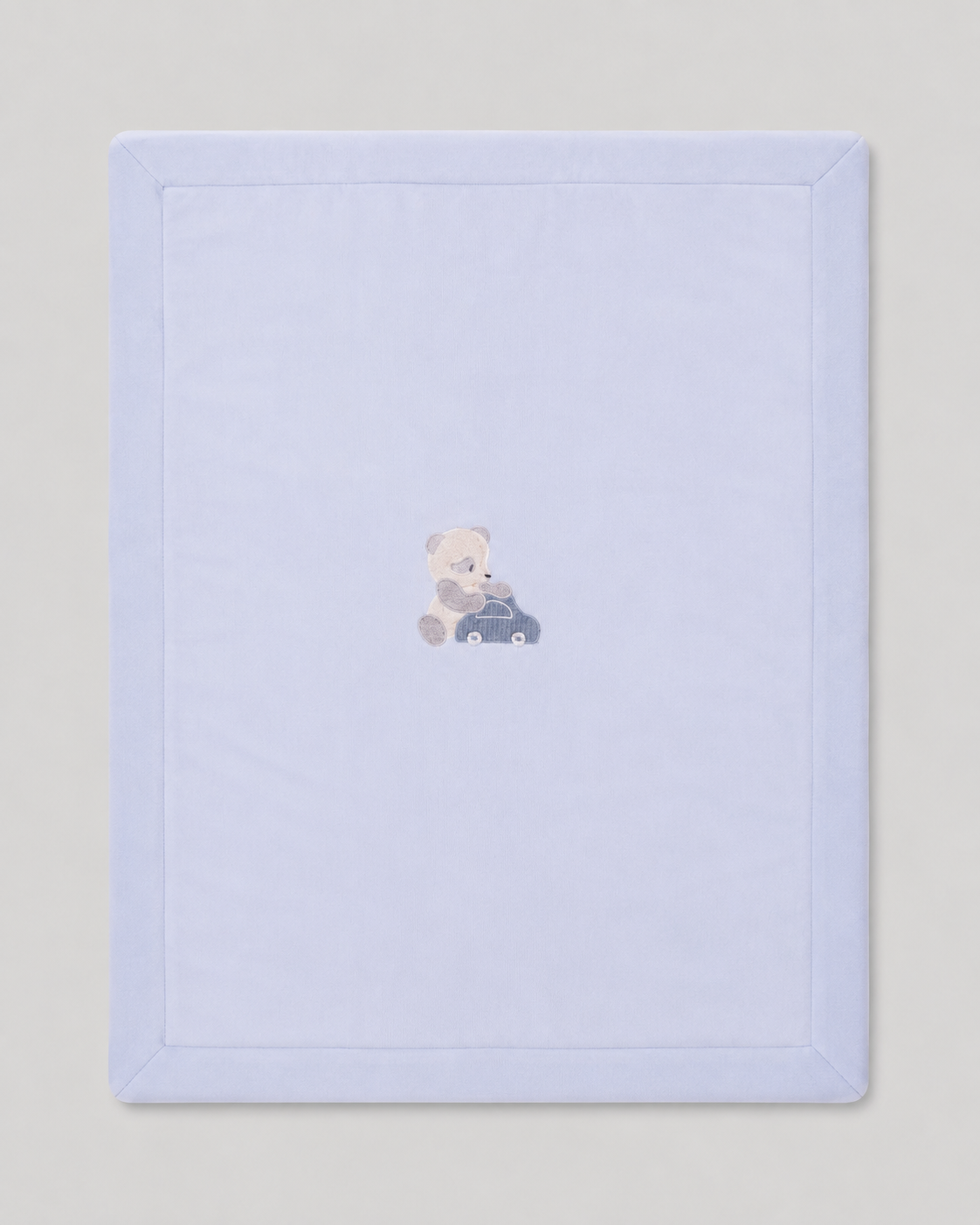 Copertina Neonato EMC Azzurra con Orsetto in Auto