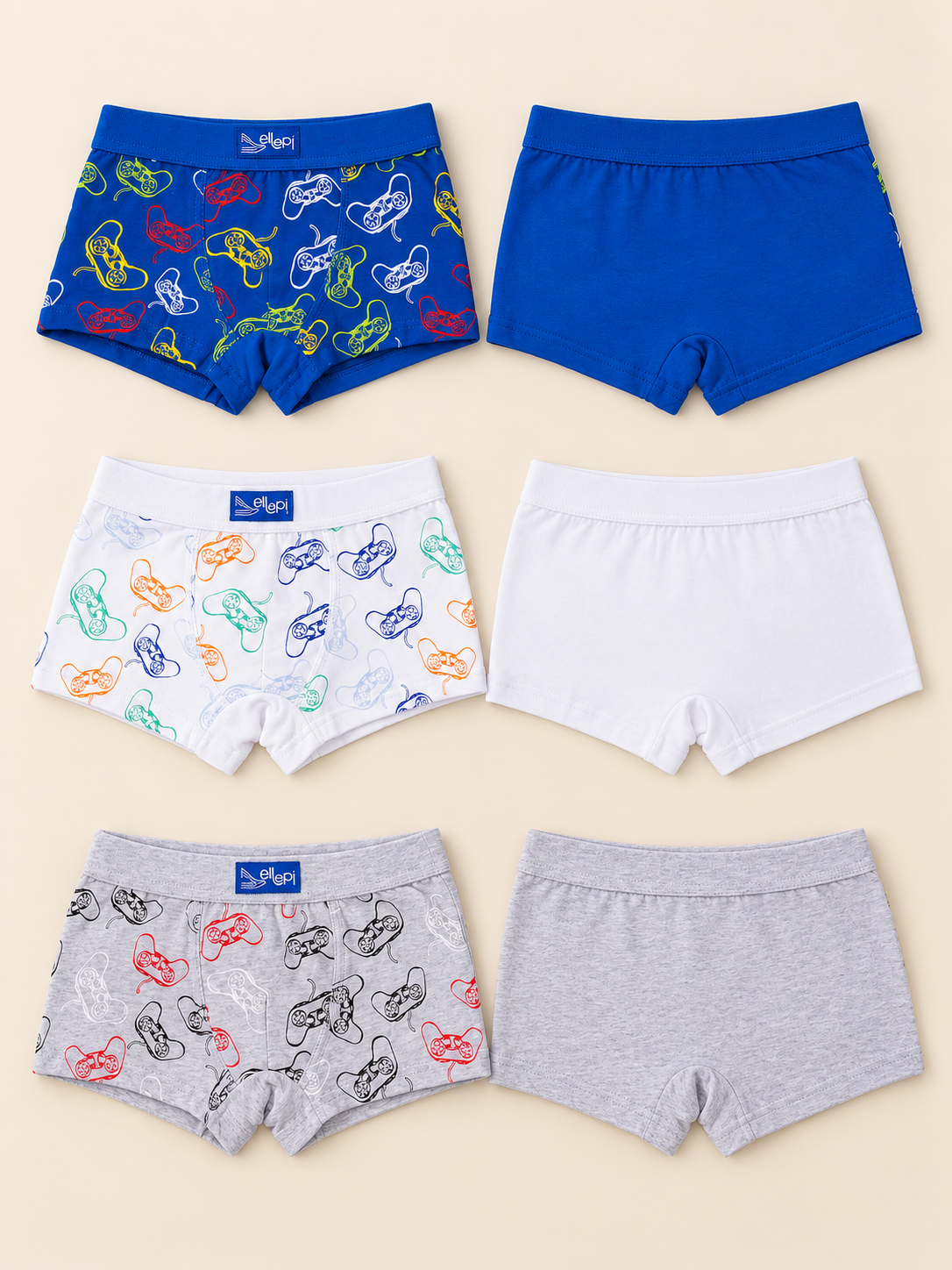 Set 6 Boxer Bambino in Cotone Elasticizzato