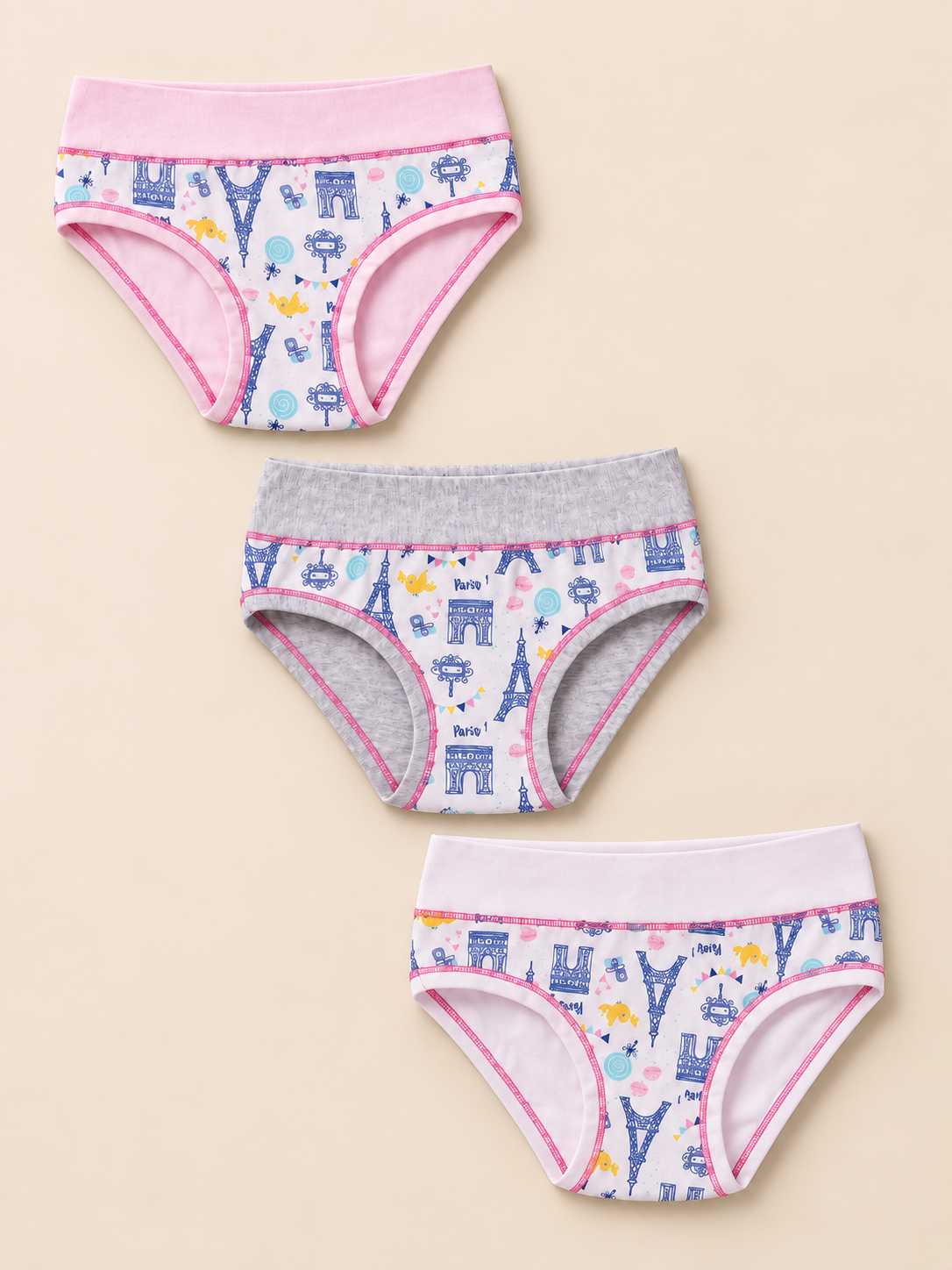 Set 6 Slip Bambina in Cotone Elasticizzato