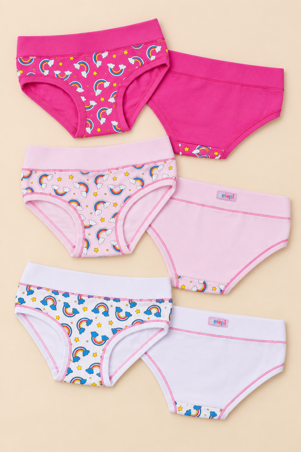 Set 6 Slip Bambina in Cotone Elasticizzato