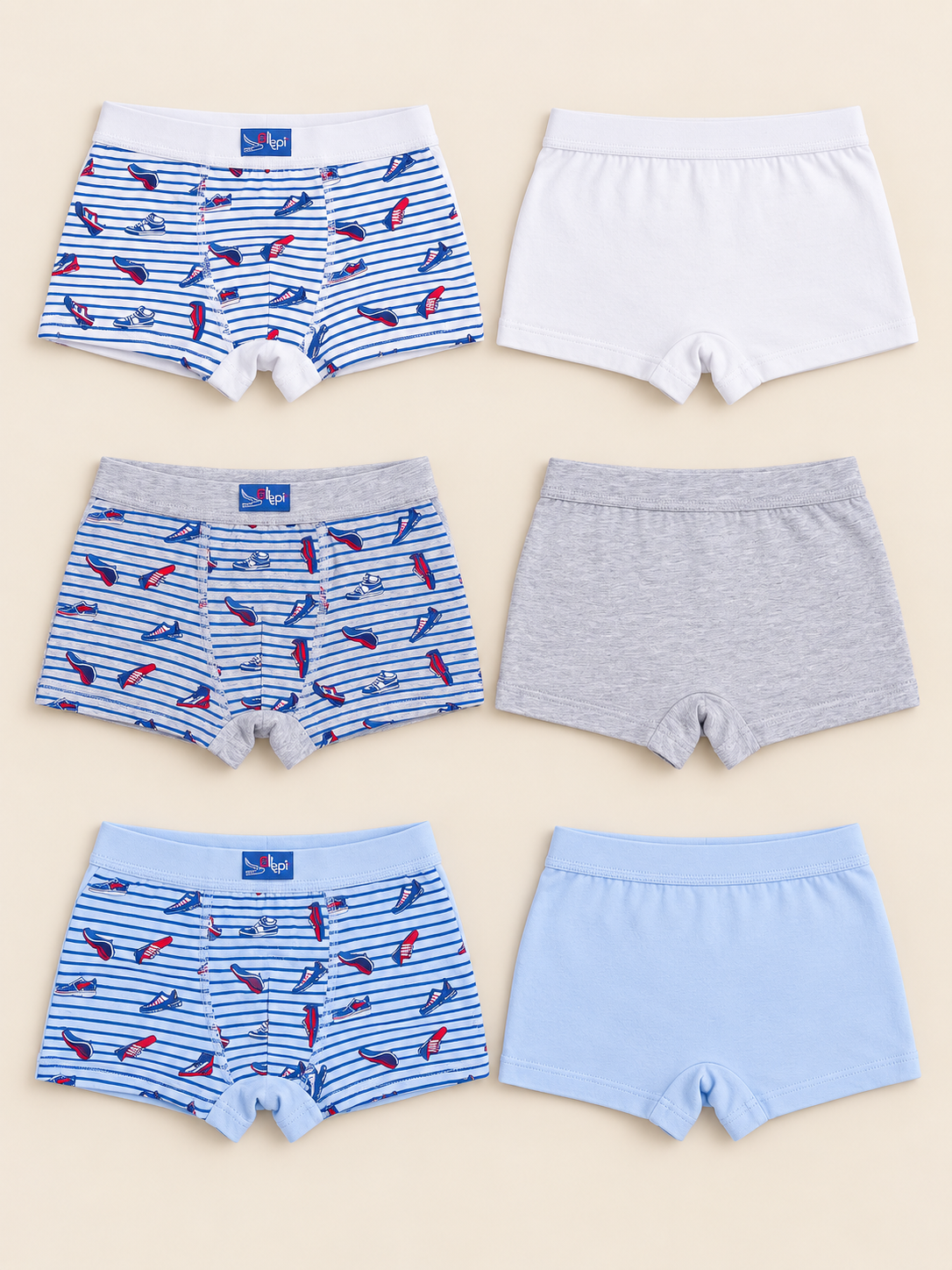 Set 6 Boxer Bambino in Cotone Elasticizzato