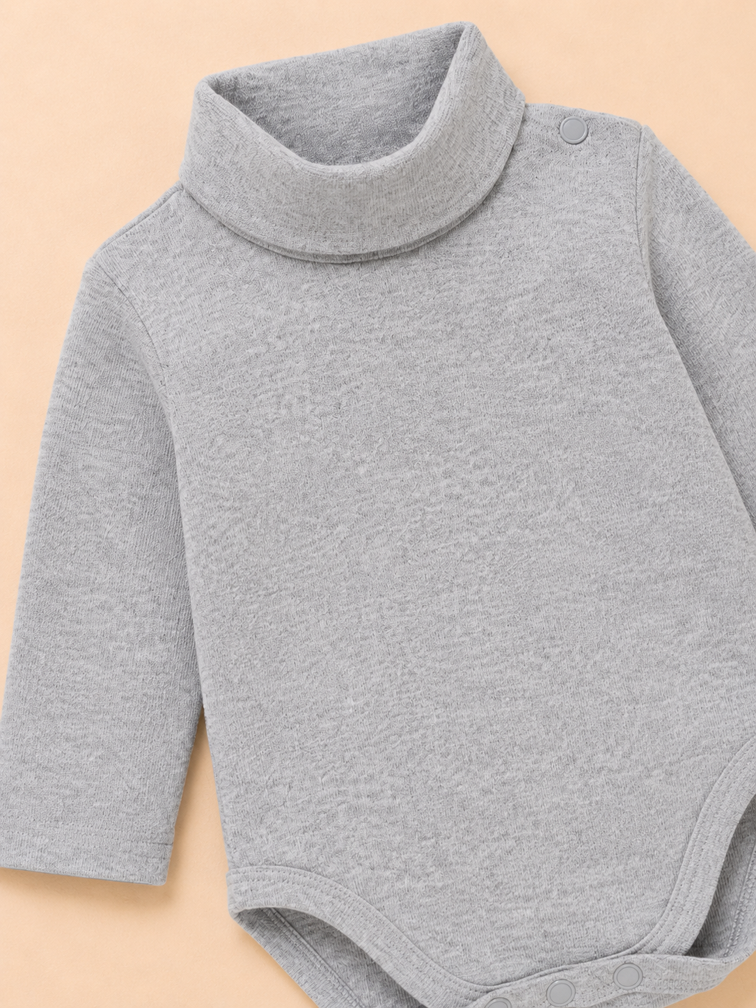 Body Neonato Unisex a Manica Lunga con Collo a Lupetto