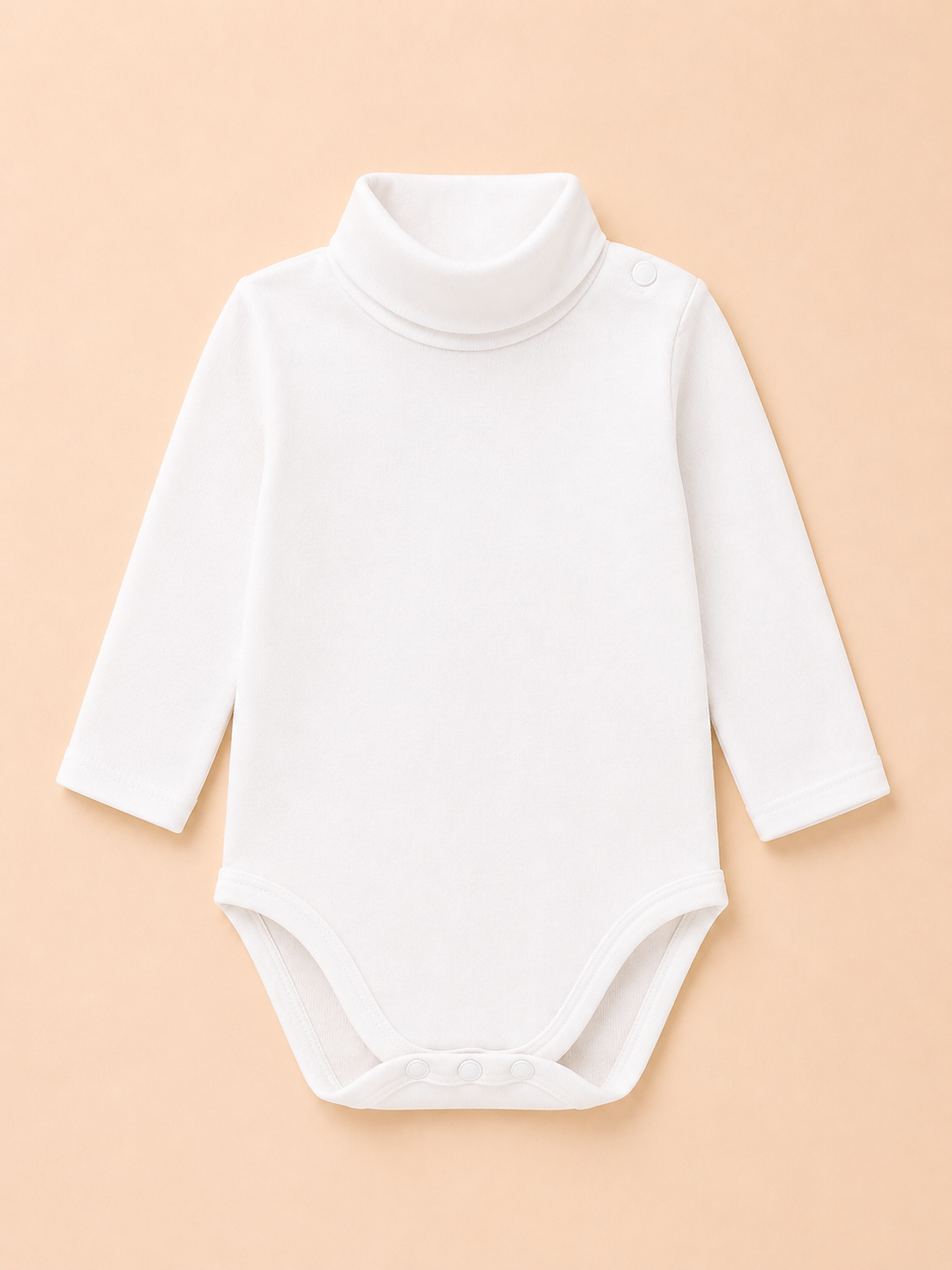 Body Neonato Unisex a Manica Lunga con Collo a Lupetto