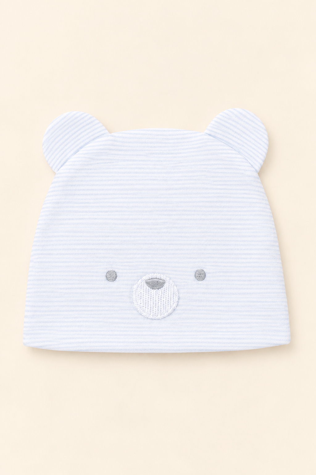 Berretto Neonato in Jersey di Cotone Elasticizzato con Patch