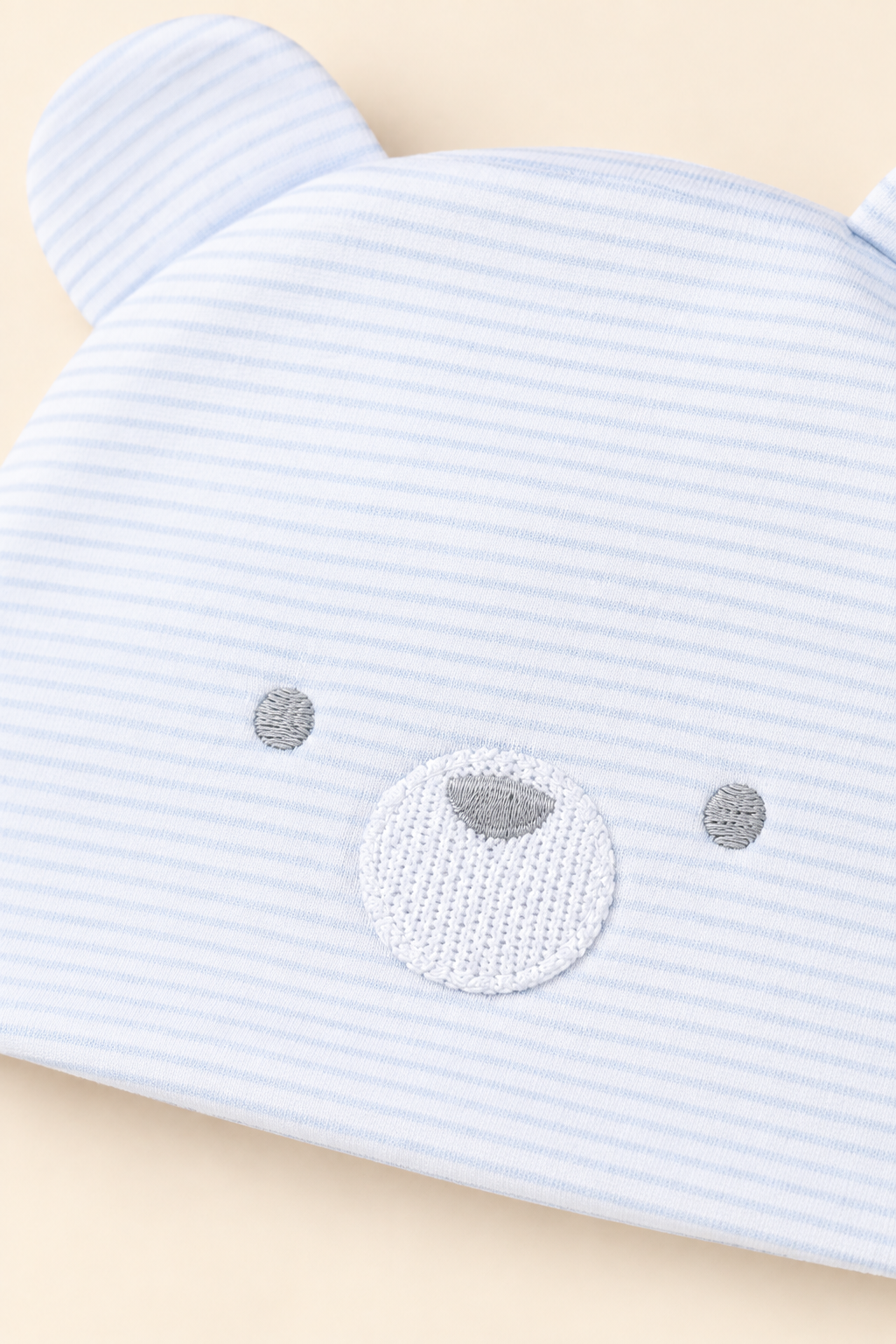 Berretto Neonato in Jersey di Cotone Elasticizzato con Patch