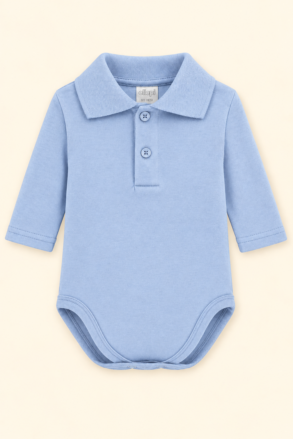 Body Neonato con Colletto Stile Polo a Manica Lunga