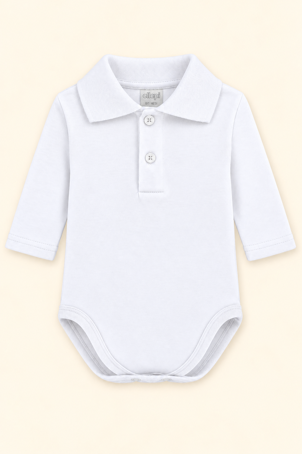 Body Neonato con Colletto Stile Polo a Manica Lunga