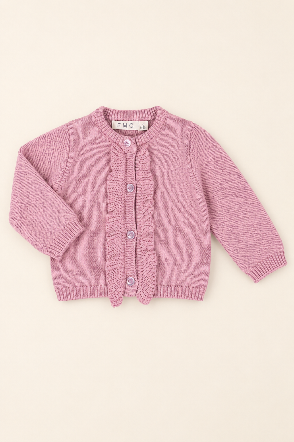 Cardigan Neonata EMC in Tricot con Balza Arricciata