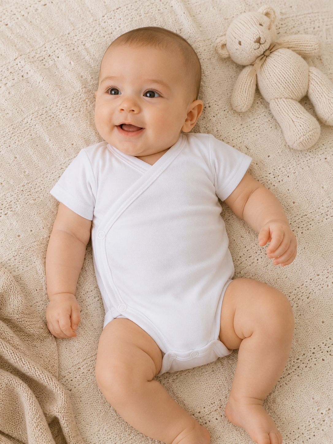 Set 3 Body Neonato Unisex in Caldo Cotone con Apertura a Portafoglio